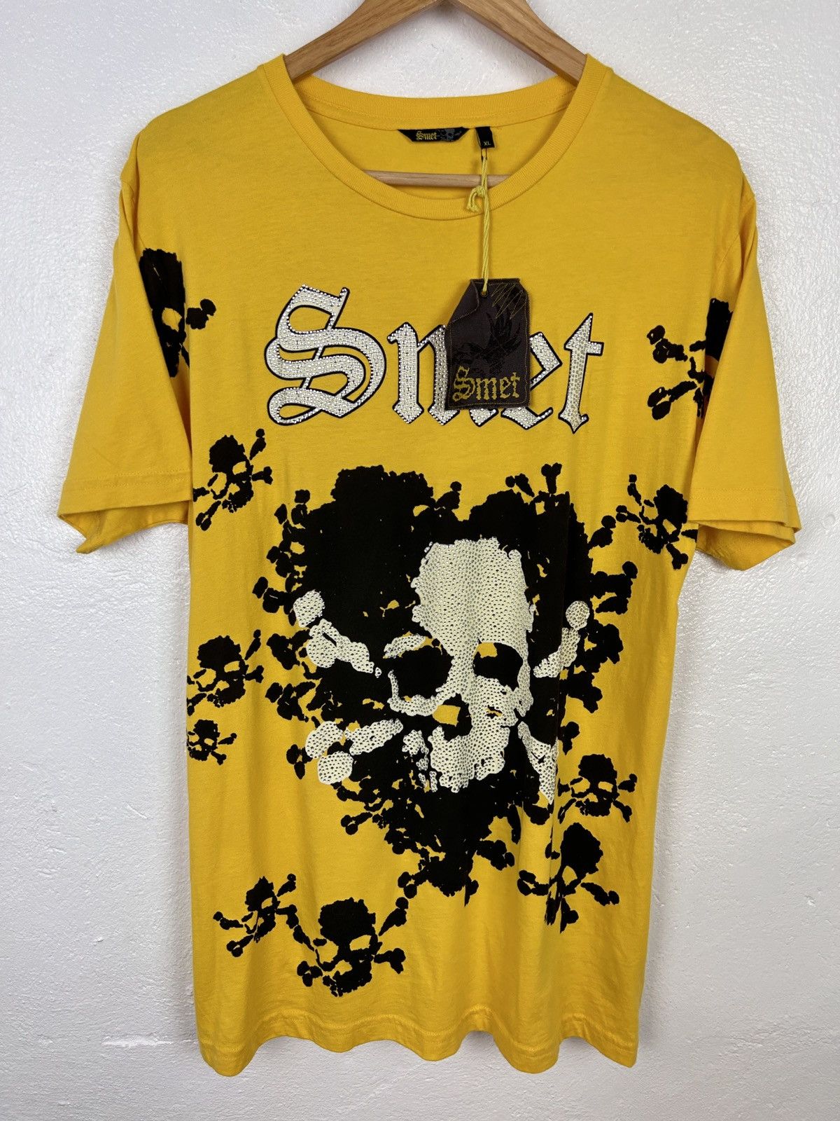 Christian Audigier BNWT Smet By Christian Audigier Rhinestones Skull T-Shirt Size US XL / EU 56 / 4 - 1 Thumbnail
