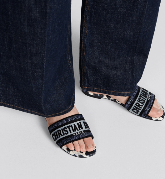 Dior o1w1db10625 KCQ209 Dway Slides in Deep Ocean Blue Size US 12 / IT 42 - 6 Thumbnail