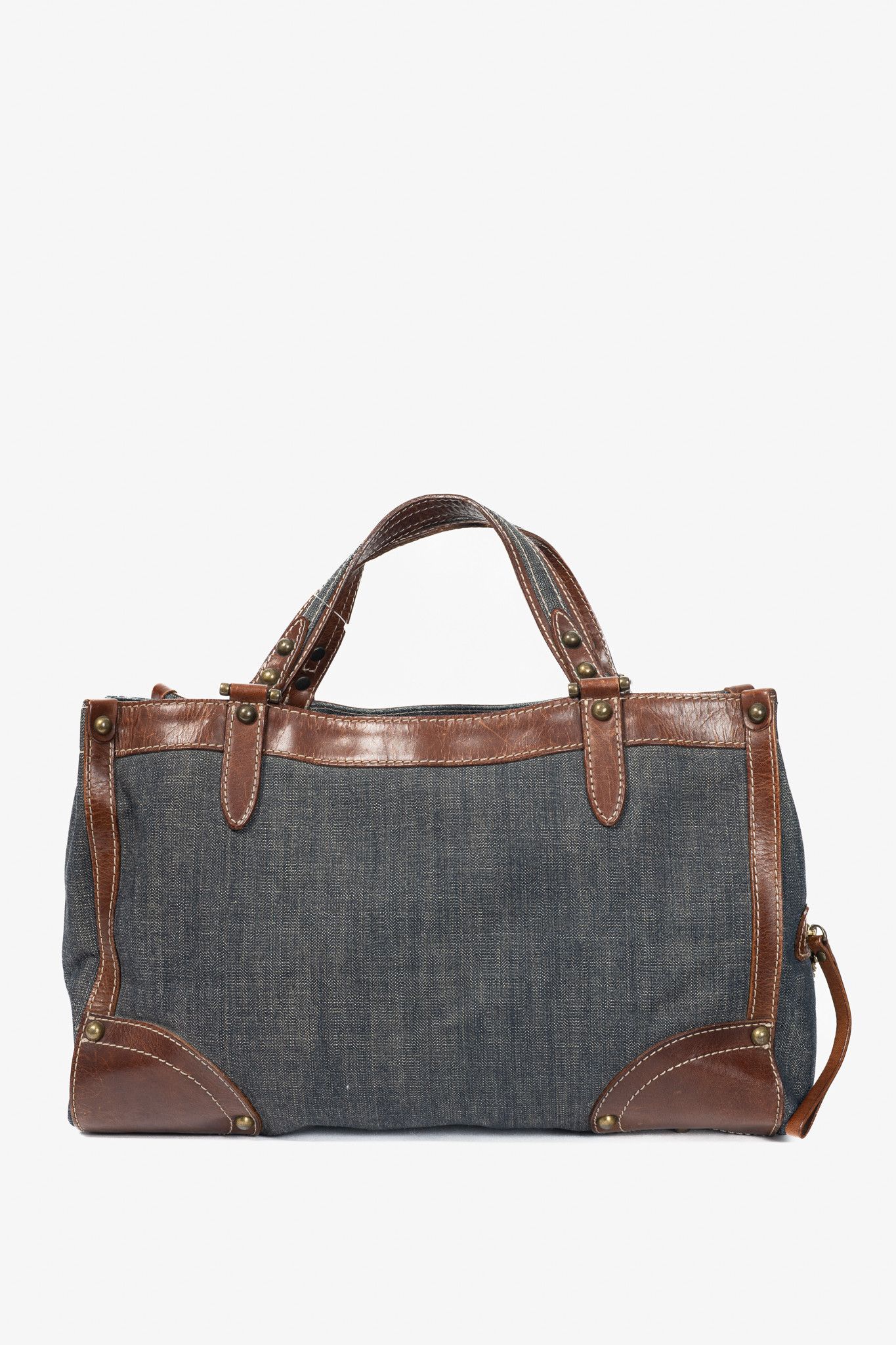 Burberry Burberry Blue Label Blue Denim & Leather-Trim Handbag Size ONE SIZE - 4 Thumbnail