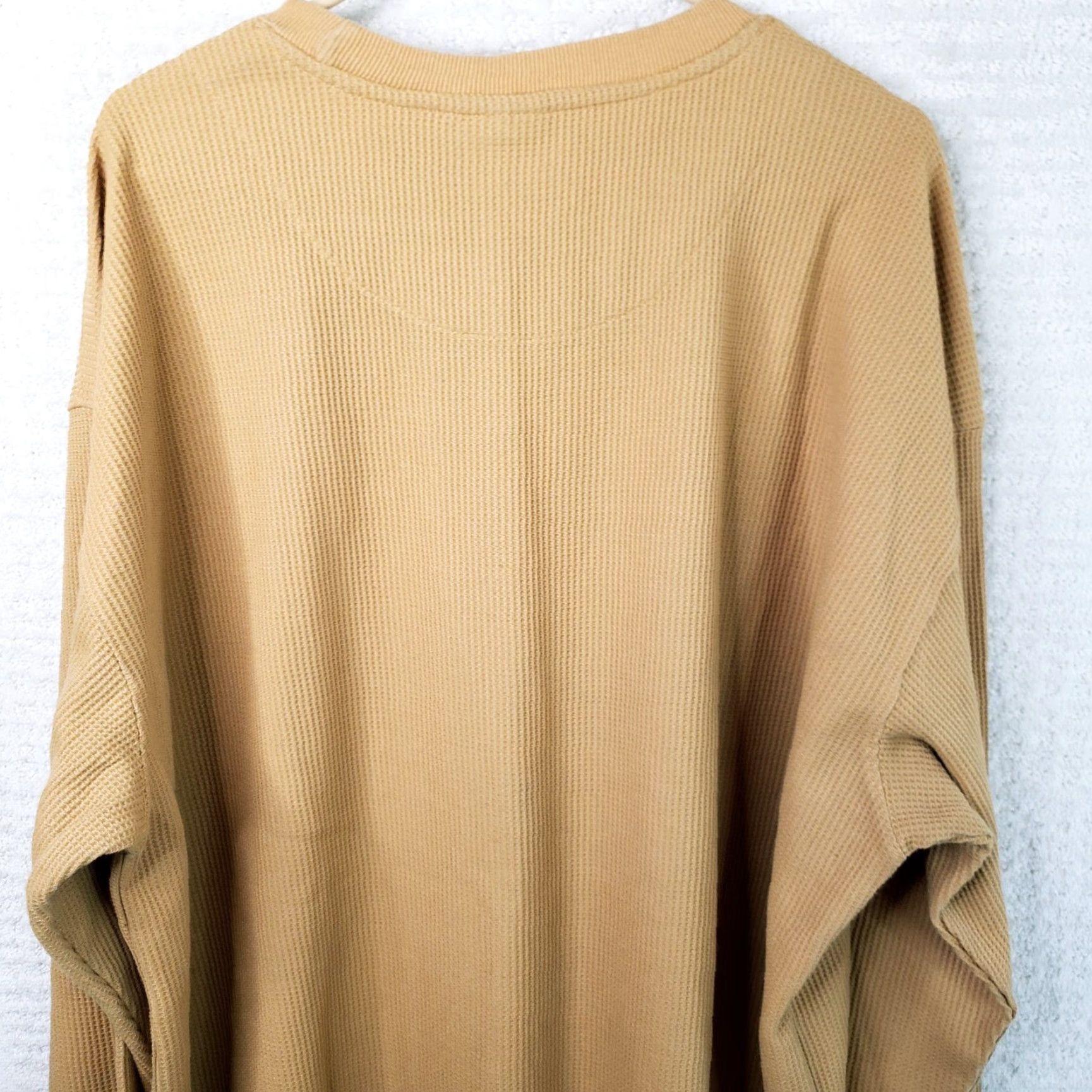 Vintage Access T-Shirt 5XL Long Sleeve Crew Neck Waffle Knit Thermal Camel Tan Big & Tall Mens Size US XXL / EU 58 / 5 - 6 Thumbnail