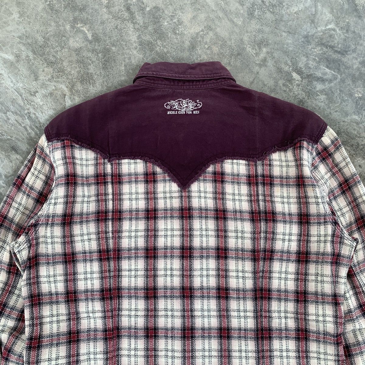 Japanese Brand 2000’s Nicole CFM Western Plaid Flanel Shirt Size US M / EU 48-50 / 2 - 9 Thumbnail