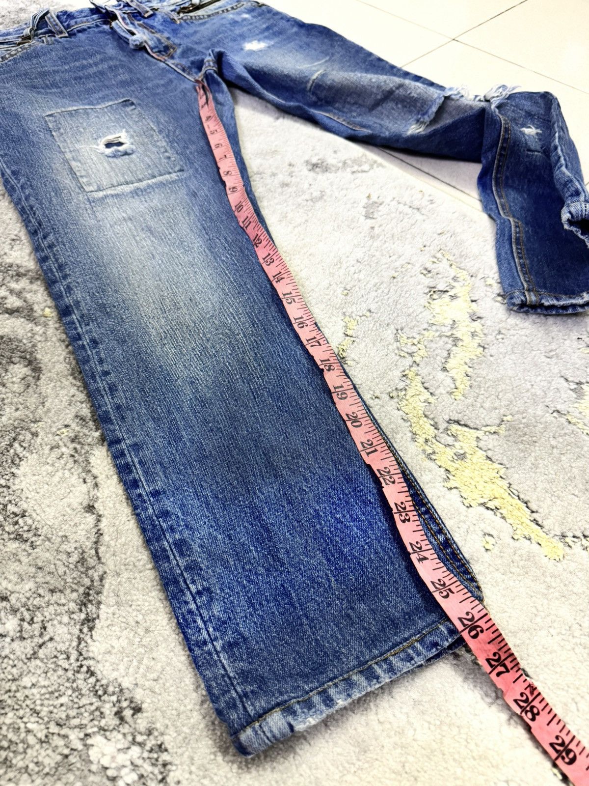 Vintage MOVEMENT MADE IN KOREA DISTRESSED JEANS Size 32" / US 10 / IT 46 - 5 Thumbnail
