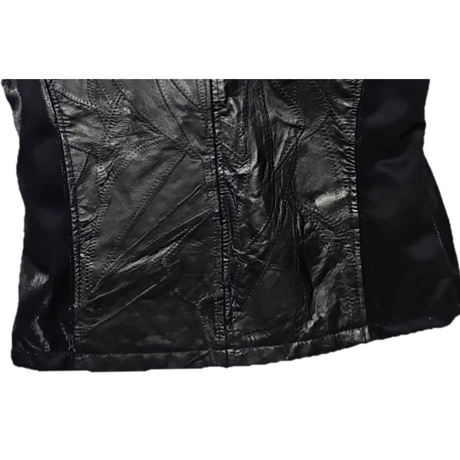 Vintage Y2K Leather & Soul Genuine Black Leather Vest Women’s M Zip Front Biker Moto Vest Maid? Size M / US 6-8 / IT 42-44 - 7 Thumbnail