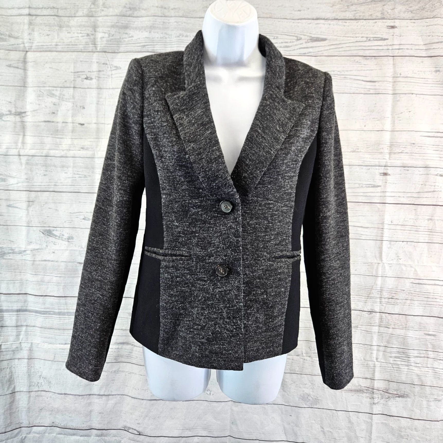 Vintage Cartonnier Blazer Womens Sz 2 Black Button Front Long Sleeve Shirt Jacket Size XS / US 0-2 / IT 36-38 - 2 Thumbnail