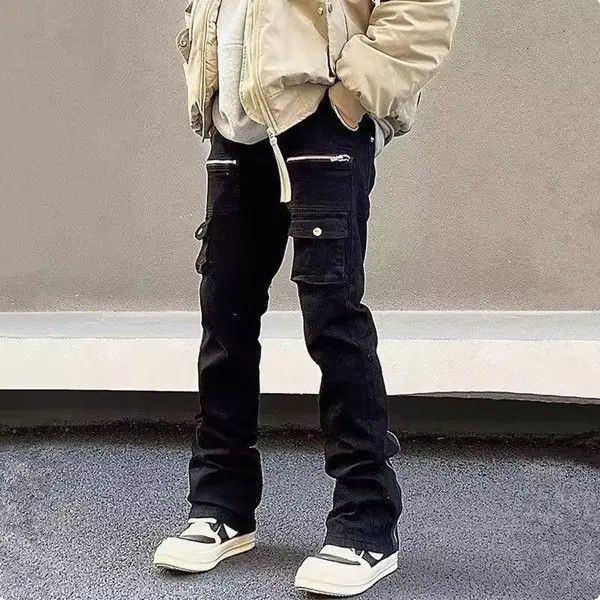 Japanese Brand Hirasawa x Moe Zipper Black Flared Jeans Cargo Pants Size US 32 / EU 48 - 8 Thumbnail