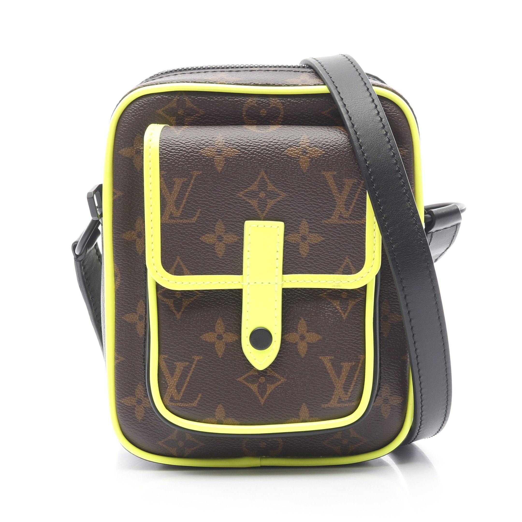 Louis Vuitton Louis Vuitton Christopher Wearable Wallet Monogram Macassar Shoulder Bag Leather Brown Yellow-Green Black Size ONE SIZE - 1 Thumbnail
