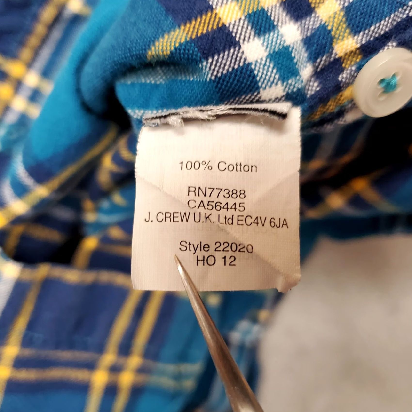 J.Crew J.CREW Shirt Mens Small Blue Plaid 100% Cotton Oxford Button Long Sleeve Casual Size US S / EU 44-46 / 1 - 4 Thumbnail