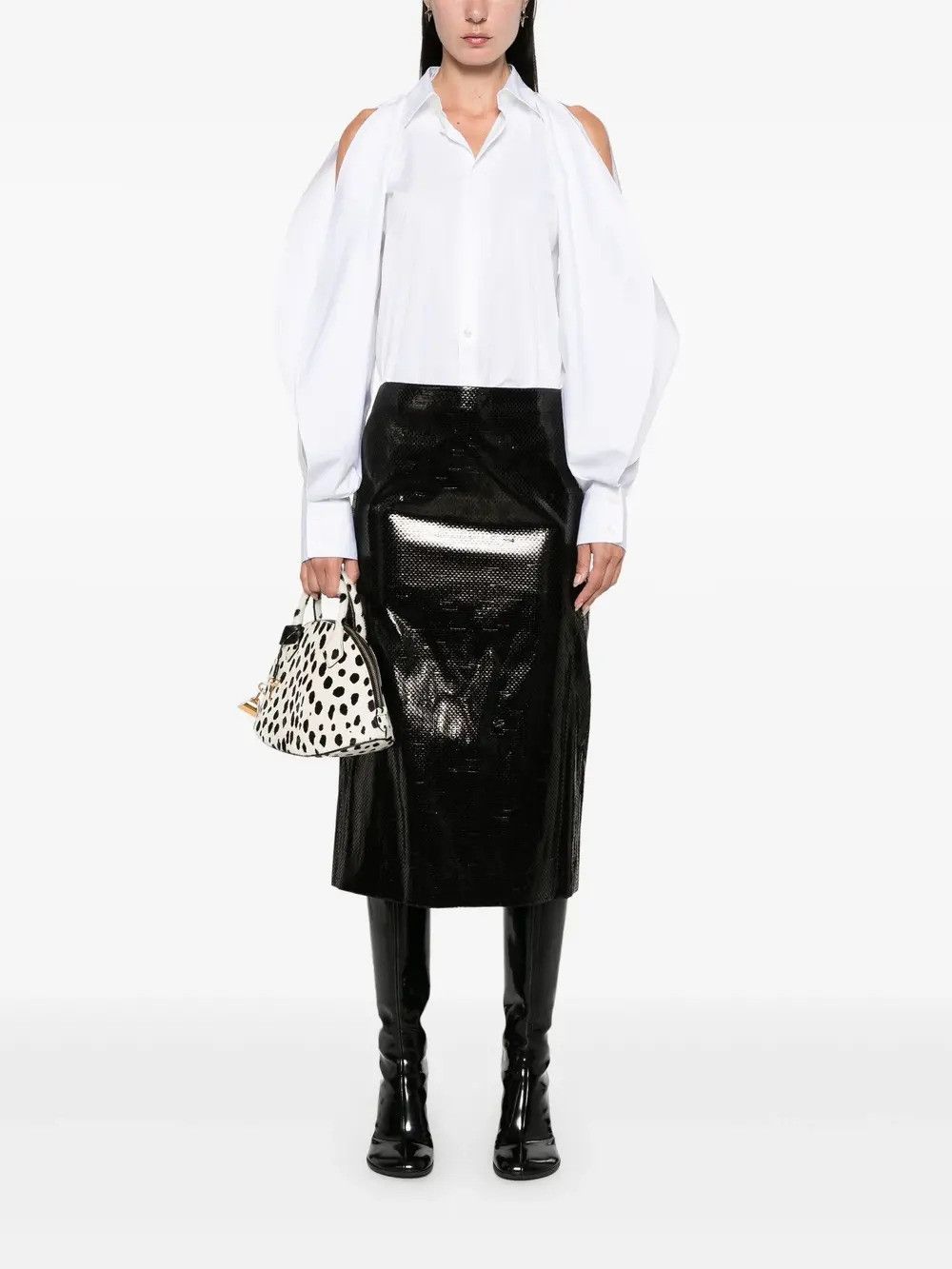 Alexander McQueen o1s22i1n0226 Silk Nylon Tarpaulin Skirt in Black Size 25" / US 0 / IT 36 - 2 Thumbnail