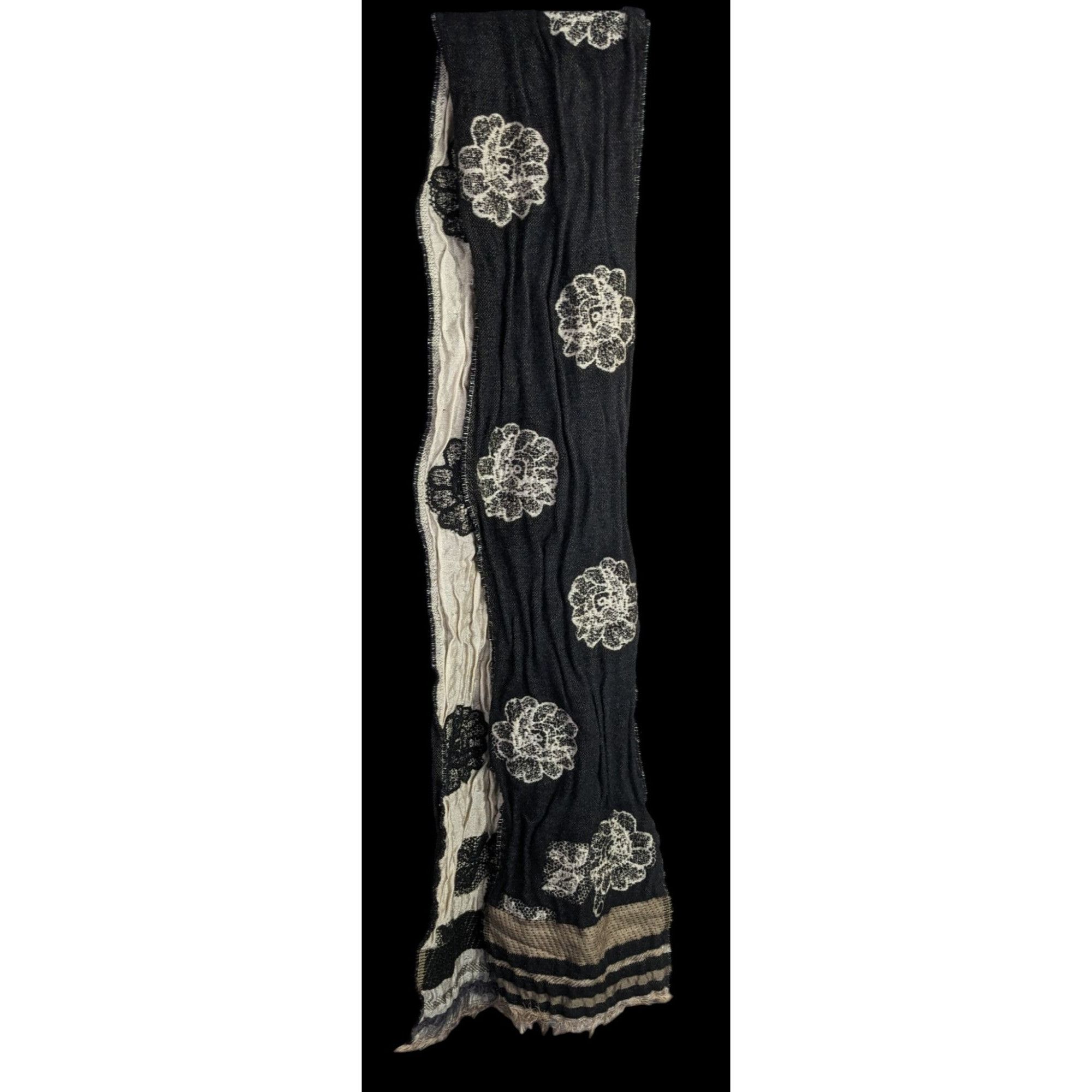 Other Vintage Guillaume De Mon Paris Black Floral Scarf Made In Fr Size ONE SIZE - 3 Thumbnail