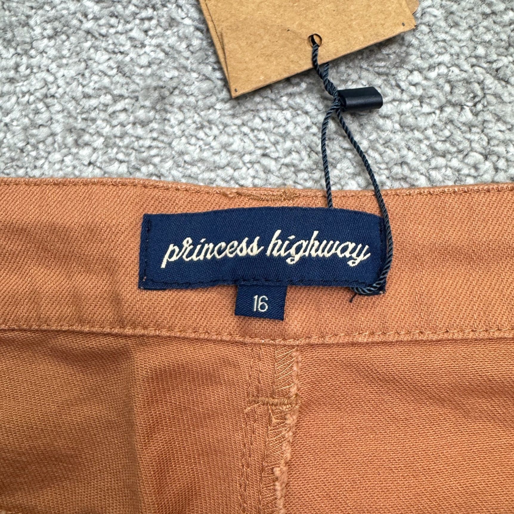 Vintage Princess Highway Celeste High Rise Wide Leg Jeans Womens 12 Regular Brown Dark Denim Stretch Streetwear Size 34" / US 12 / IT 48 - 7 Thumbnail