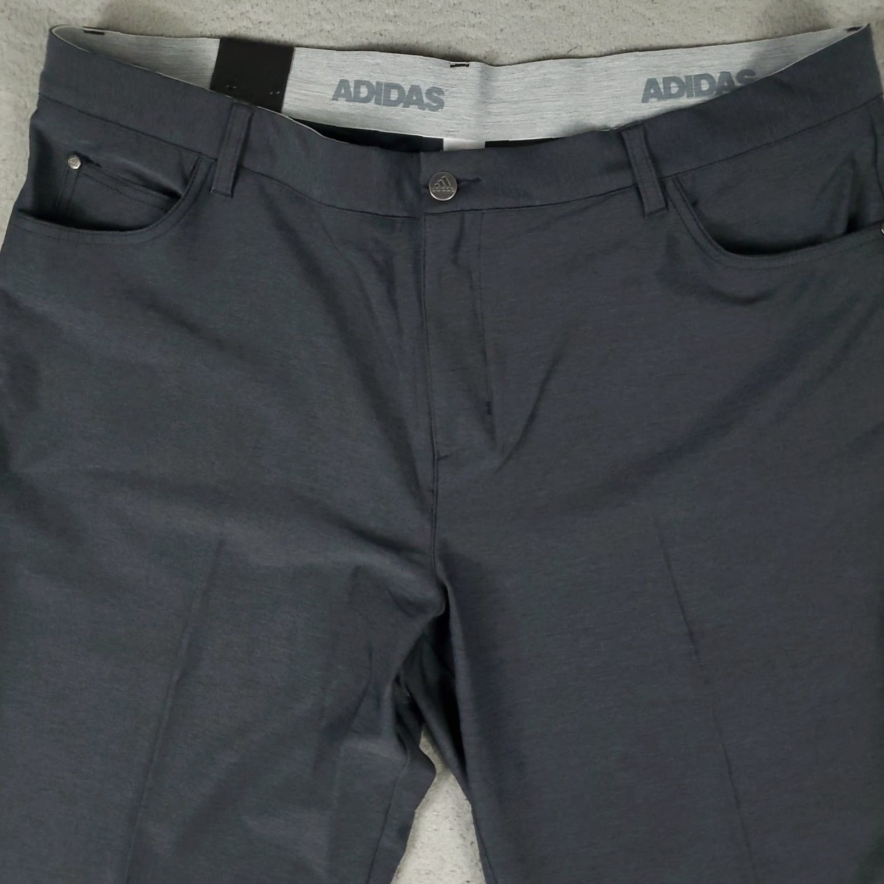 Adidas Adidas Pants Mens 38x32 Gray Flat Front Chino Trousers - Regular Fit, Knit Polyester Blend, Logo, Zip Closure, Flat Front, Modern Military Brand? Size US 38 / EU 54 - 2 Thumbnail