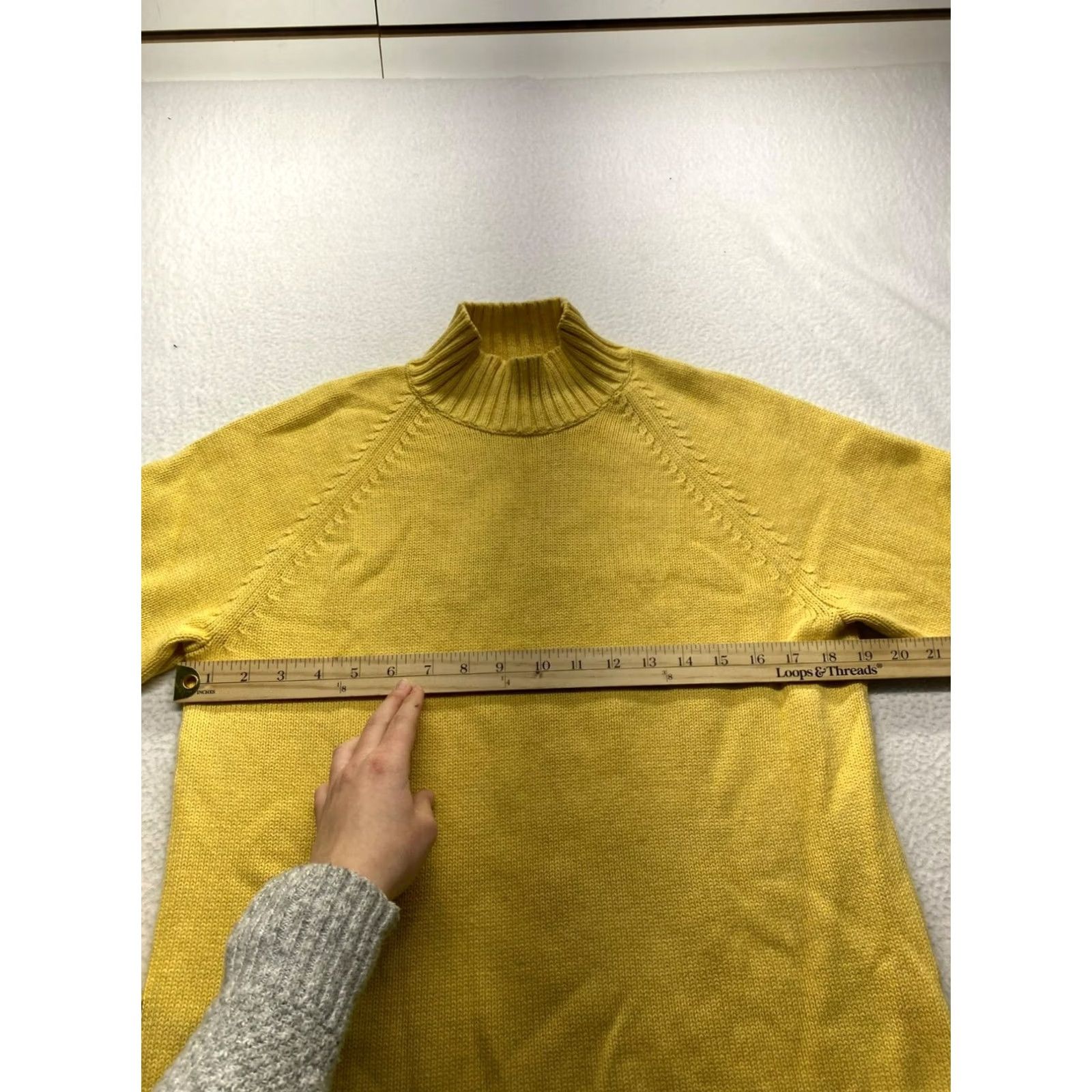 Lands' End VINTAGE Lands End Women’s Turtleneck Sweater Medium Yellow Pullover Cotton Womens Mens? Size M / US 6-8 / IT 42-44 - 8 Thumbnail