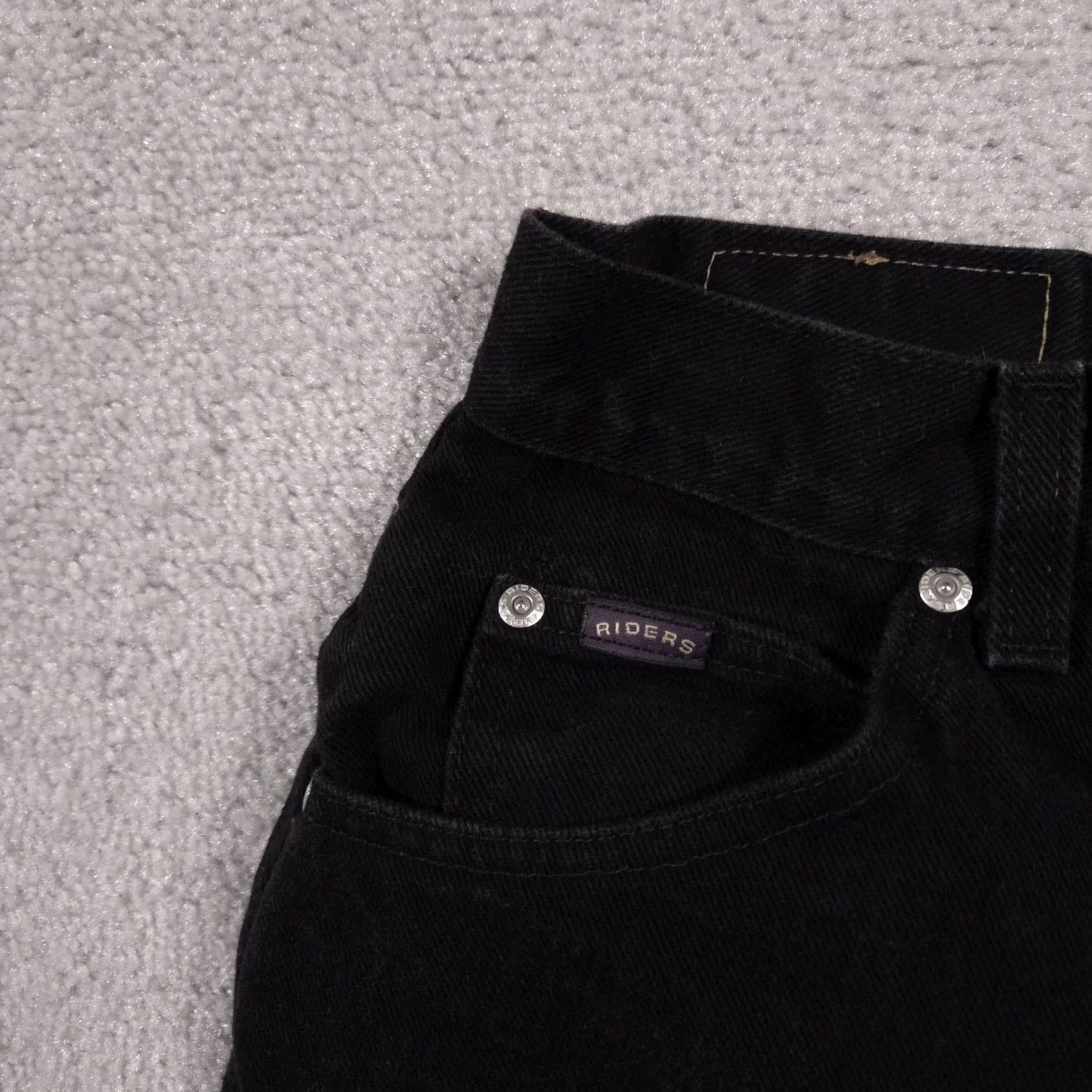 Vintage Riders Jeans Womens 10 Medium Black Denim High Rise Tapered Leg Mom Fit Size 32" / US 10 / IT 46 - 4 Thumbnail