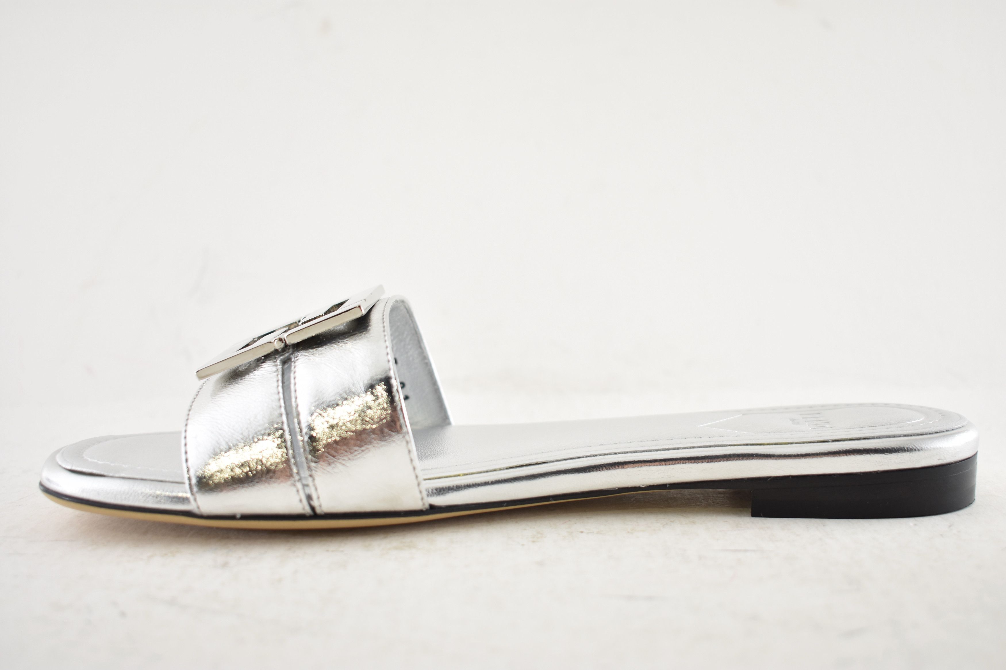 Fendi Fendi Fold Argento FF Monogram Logo Slide Flat Sandal 37 Size US 7 / IT 37 - 16 Thumbnail