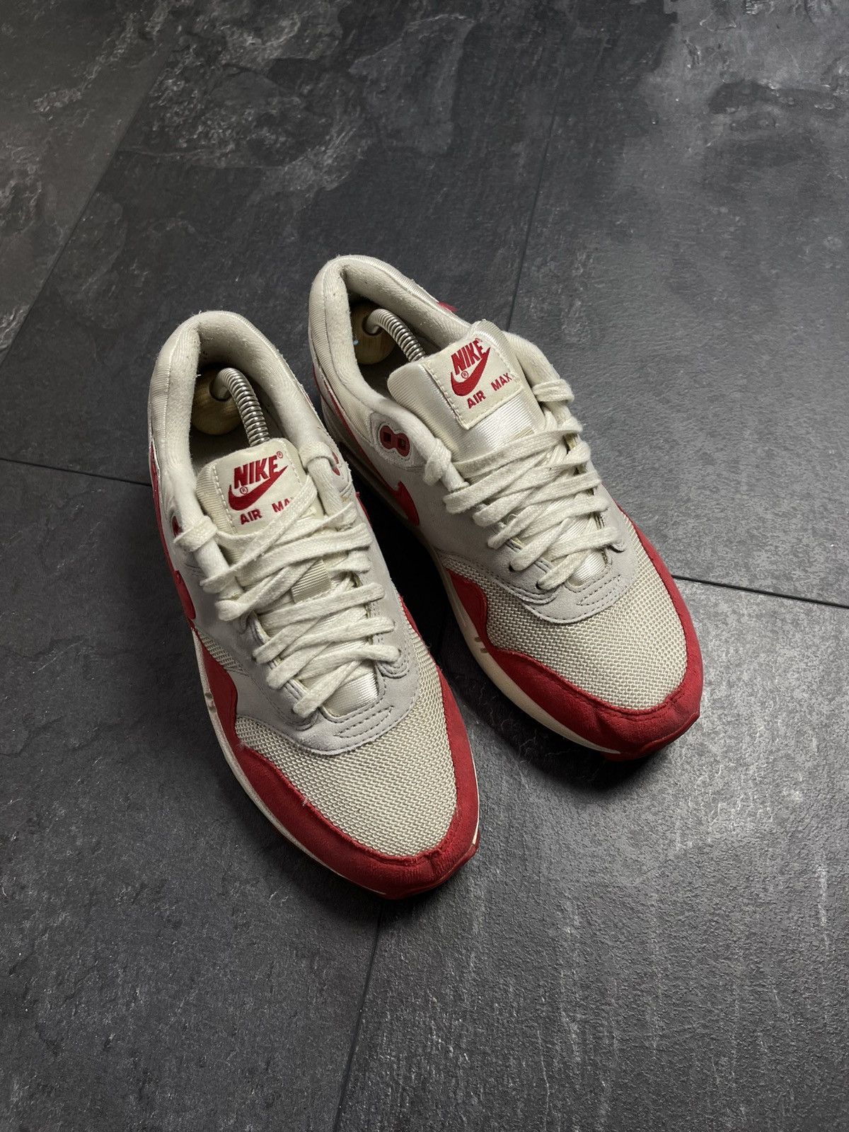 Nike × Streetwear × Vintage Nike Air Max 1 OG Red White Grey Black 2012 Mens Size US 7 / EU 40 - 4 Thumbnail
