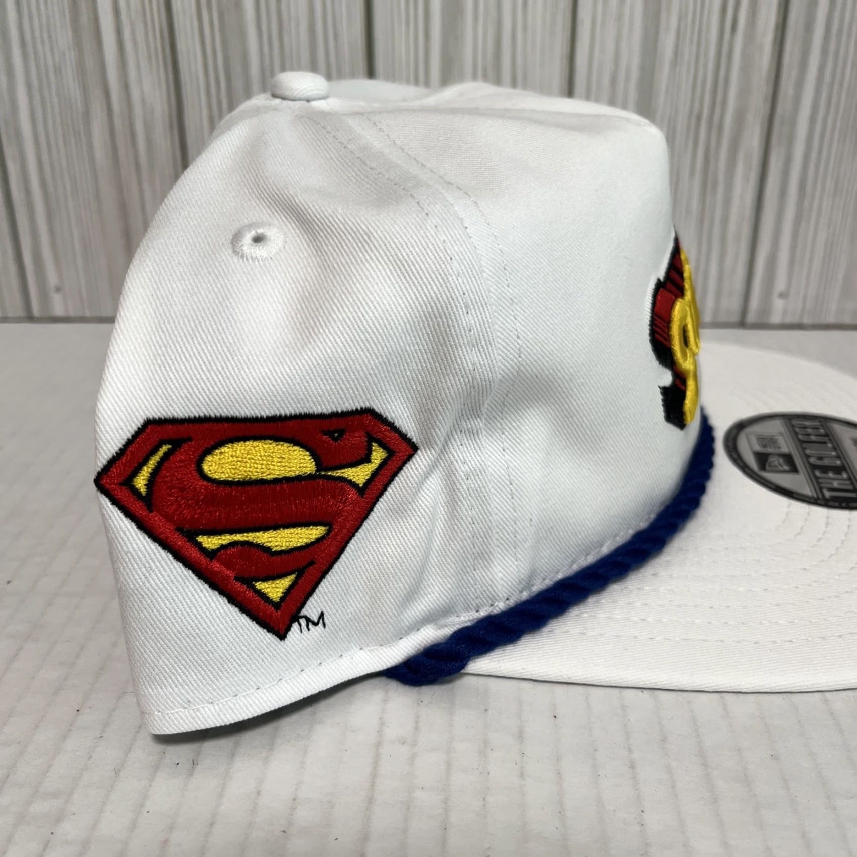 New Era New Era Superman Hat Cap Snap Back Rope DC Superhero Comics Hat Men White Navy Adjustable Breathable Knit Cotton Polyester Snapback Cap Size ONE SIZE - 7 Thumbnail