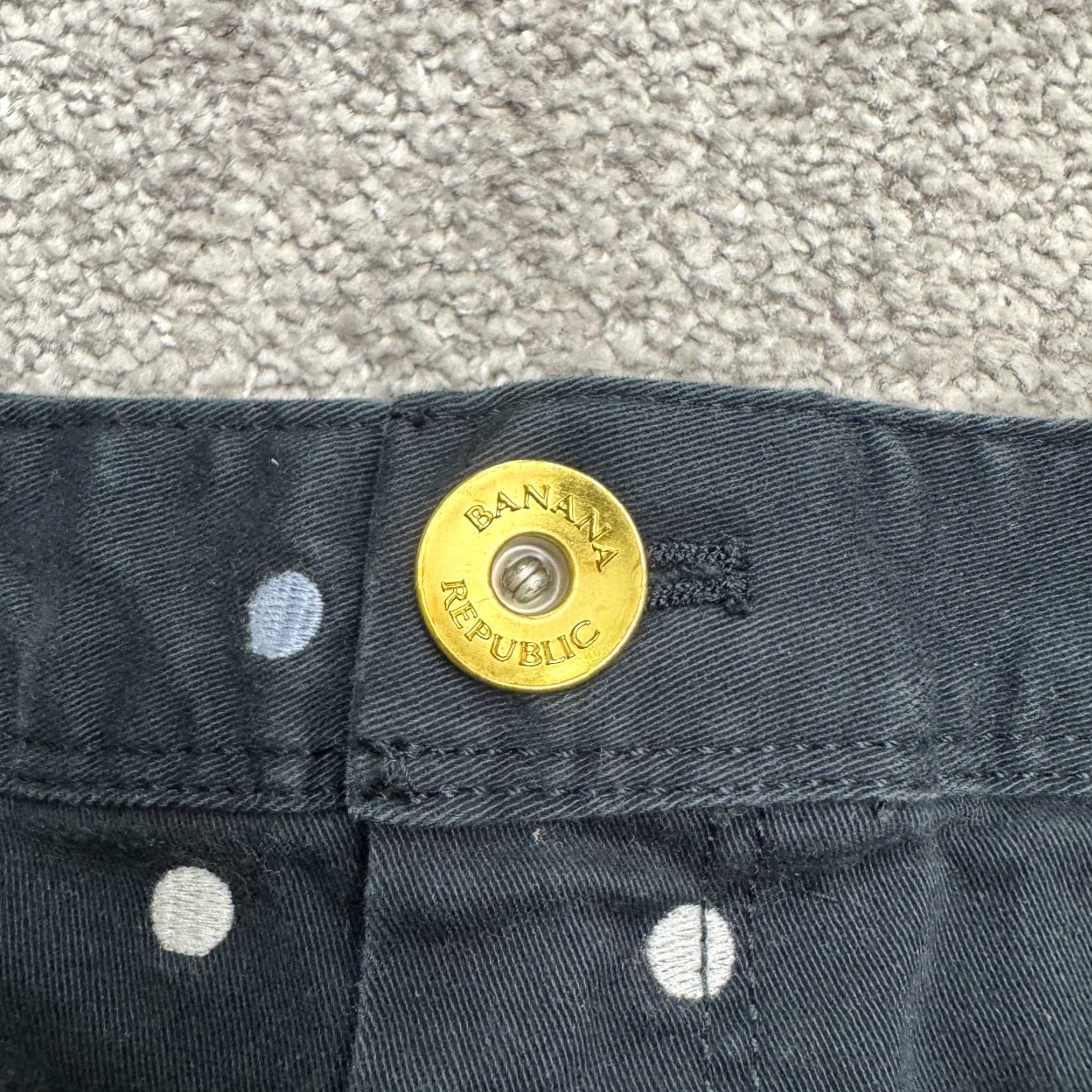 Banana Republic VINTAGE Banana Republic Hailey Polka Dot Skinny Ankle Pants Womens 28 Navy Blue Casual Size 28" / US 6 / IT 42 - 3 Thumbnail