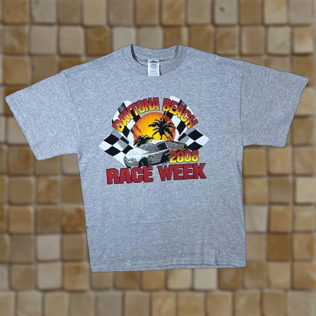 Delta Daytona Beach Race Week (2008) Motorsports Racing Souvenir Grey T-Shirt Large Mens Graphic Size US L / EU 52-54 / 3 - 1 Thumbnail
