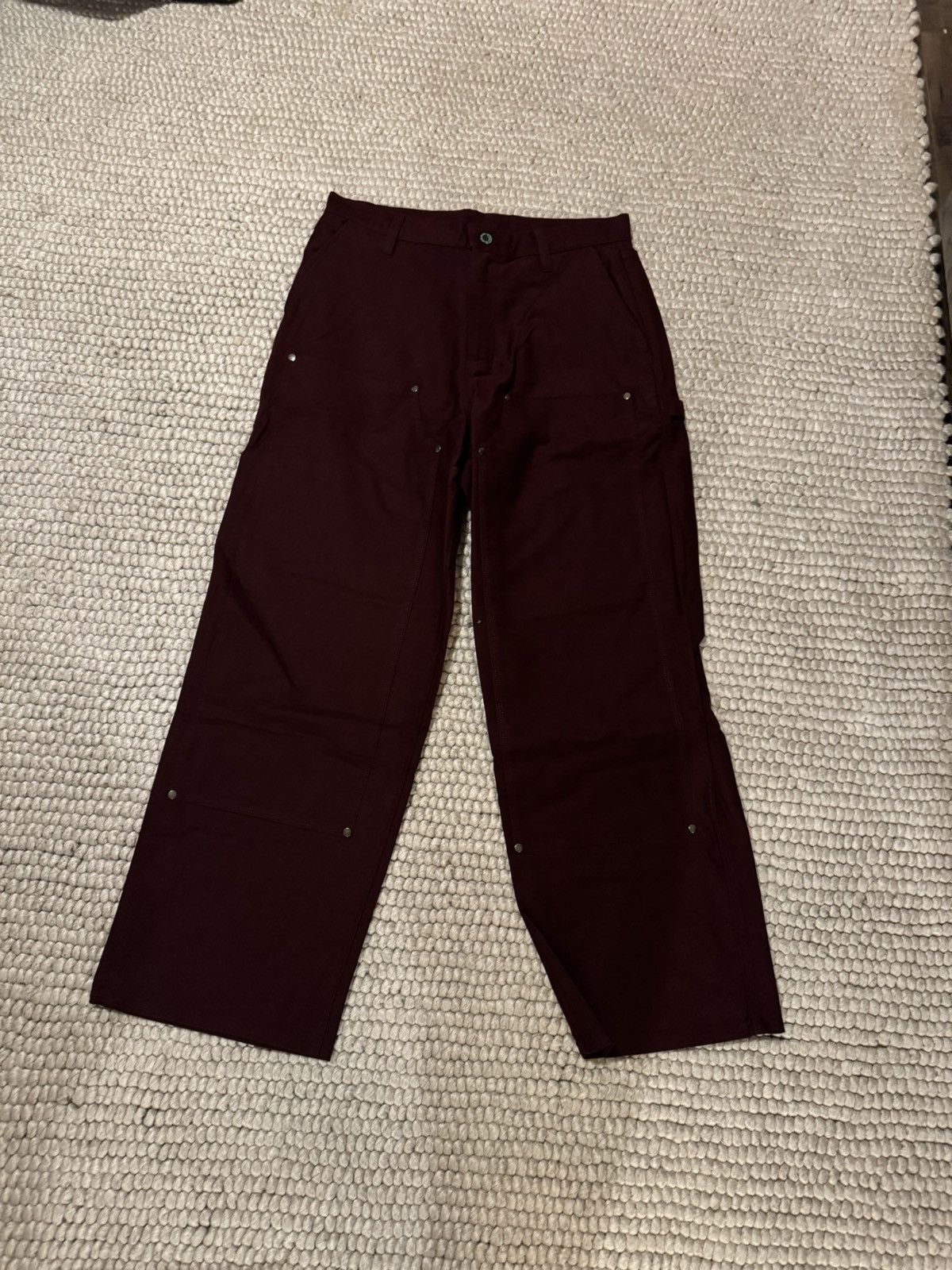 Brain Dead Moleskin Double Knee Utility Pants - Burgundy Size US 32 / EU 48 - 1 Thumbnail
