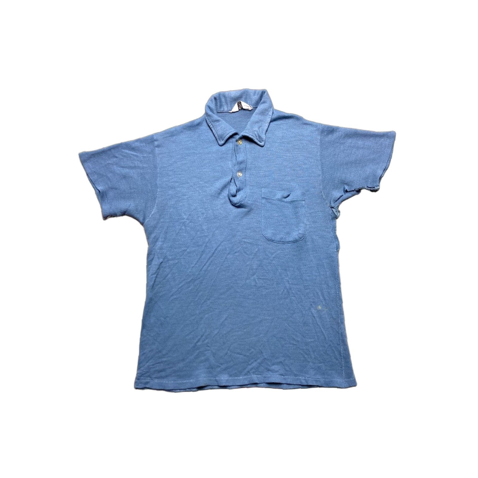 Vintage VINTAGE 1960s 70s polo shirt acrylic ribbed soft distressed thrashed medium Size US M / EU 48-50 / 2 - 1 Thumbnail