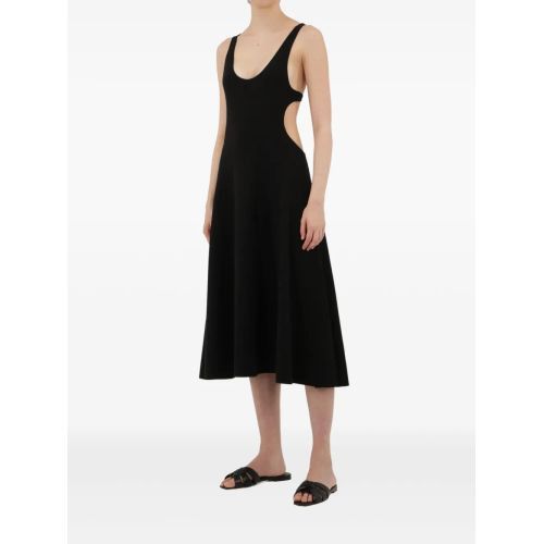 Saint Laurent Paris o1y0126 Midi Dress in Black Size S / US 4 / IT 40 - 2 Thumbnail