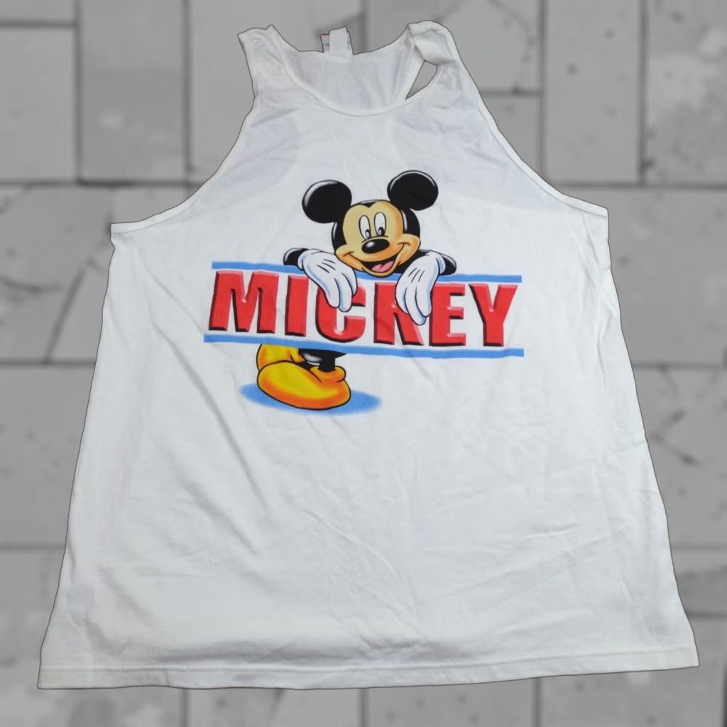 Disney VINTAGE Disney Shirt XL White Tank Top Mickey Mouse Old Stock NEW Men's XL White Disney Shirt Size US XL / EU 56 / 4 - 1 Thumbnail