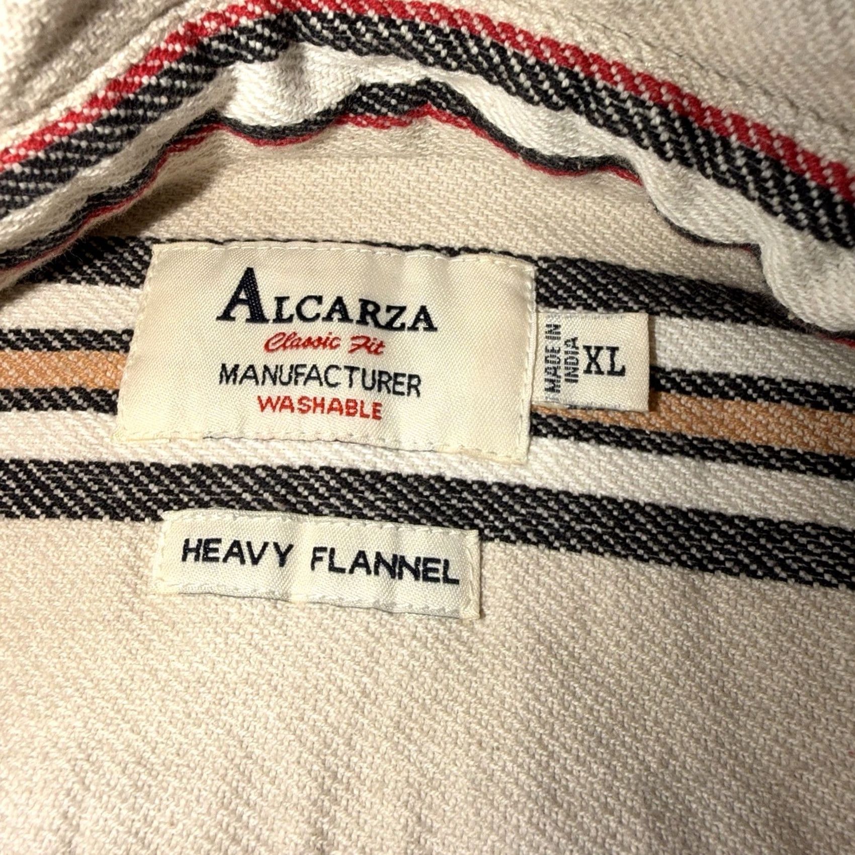Vintage Alcarza Heavy Flannel Shirt Men’s XL Beige Blue Red Plaid Classic Fit Shirt Men XL Plaid Flannel Cotton Button-Up Size US XL / EU 56 / 4 - 3 Thumbnail