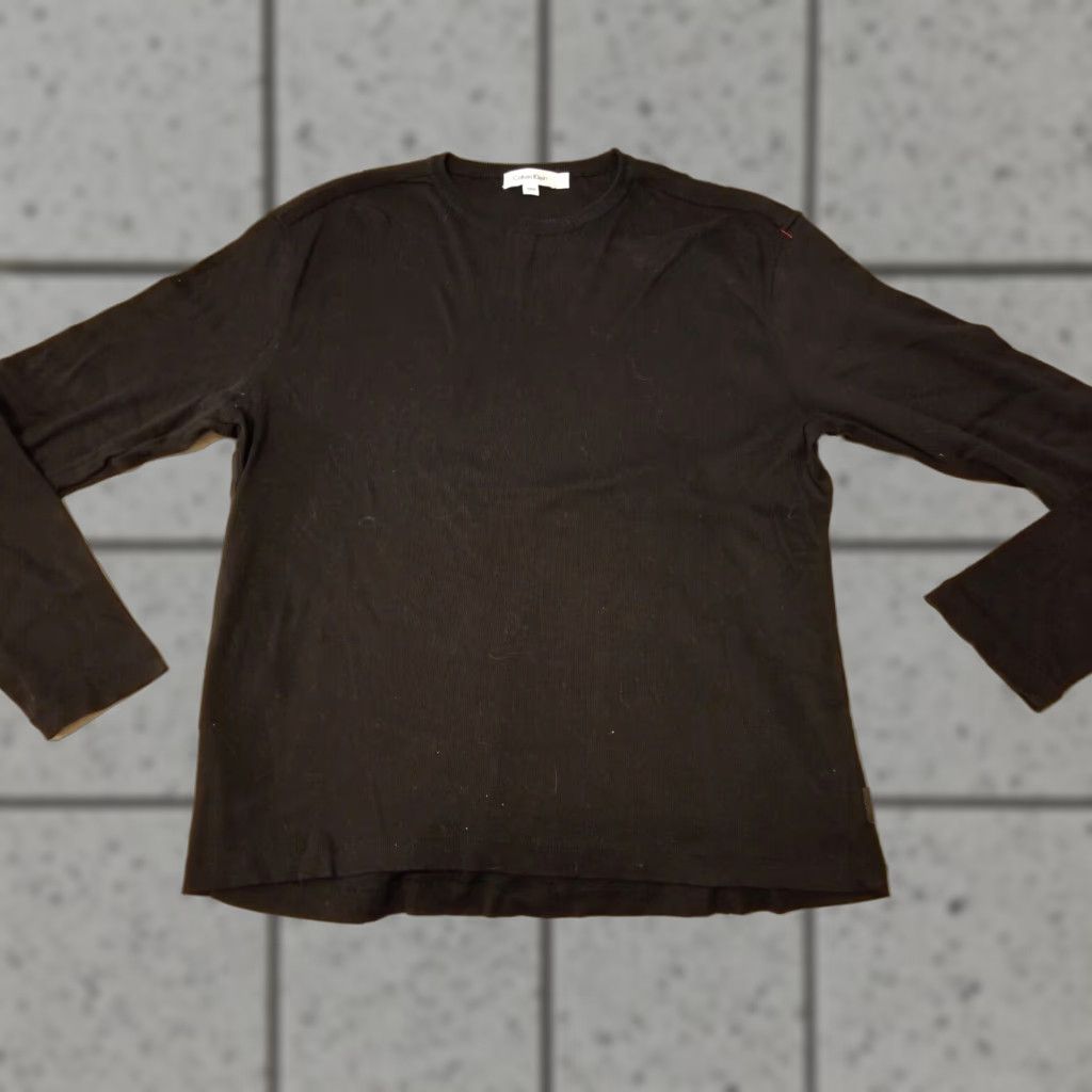 Calvin Klein Calvin Klein Sweater L Large Black Cotton Crewneck Men Pullover Shirtwear Size US L / EU 52-54 / 3 - 1 Thumbnail