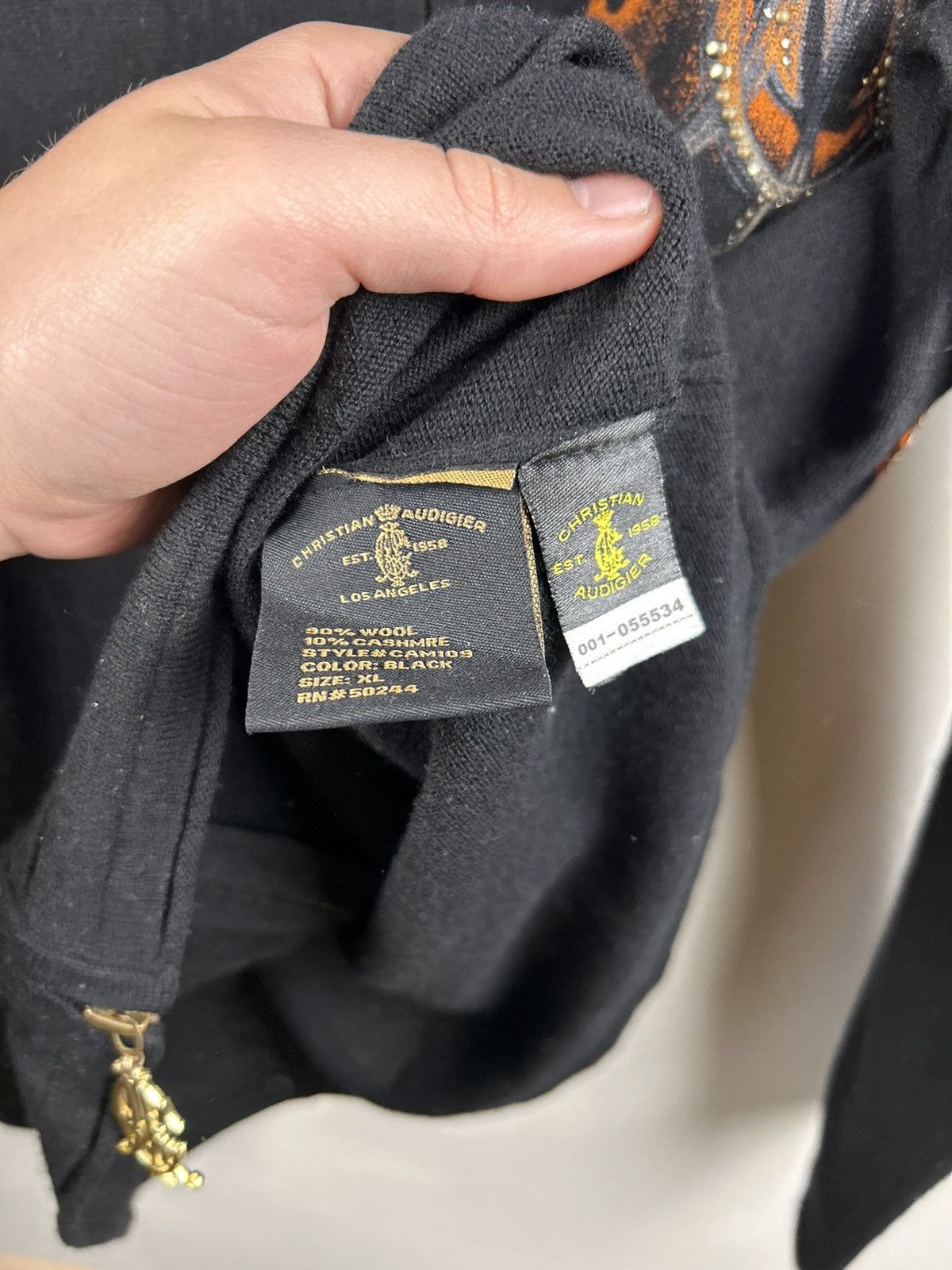 Christian Audigier Christian Audigier Zip Hoodie Black Logo Size US XL / EU 56 / 4 - 13 Thumbnail