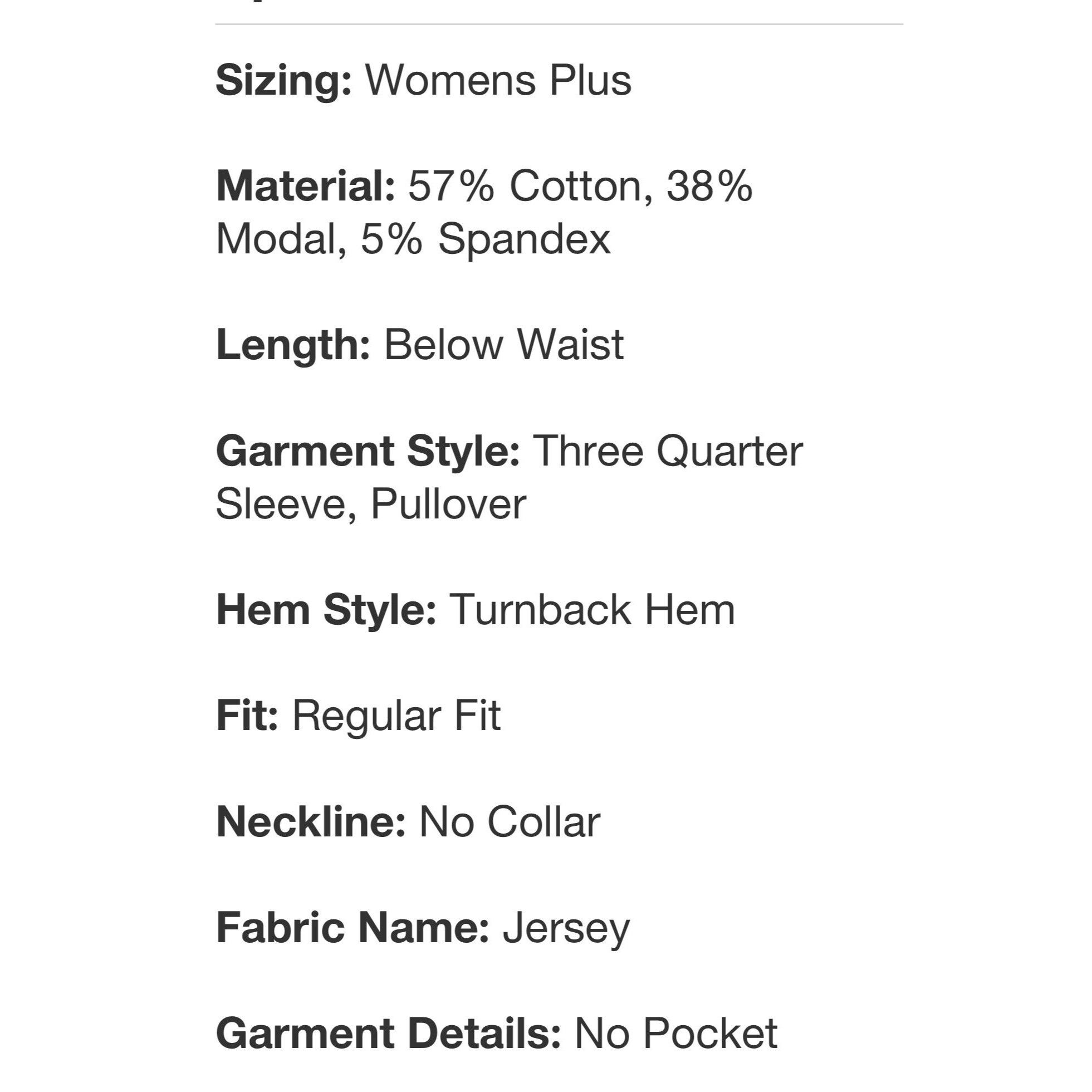Other Ava & Viv - Women's 3/4 Sleeve Tunic T-Shirt - Black - 1X Size XL / US 12-14 / IT 48-50 - 9 Thumbnail
