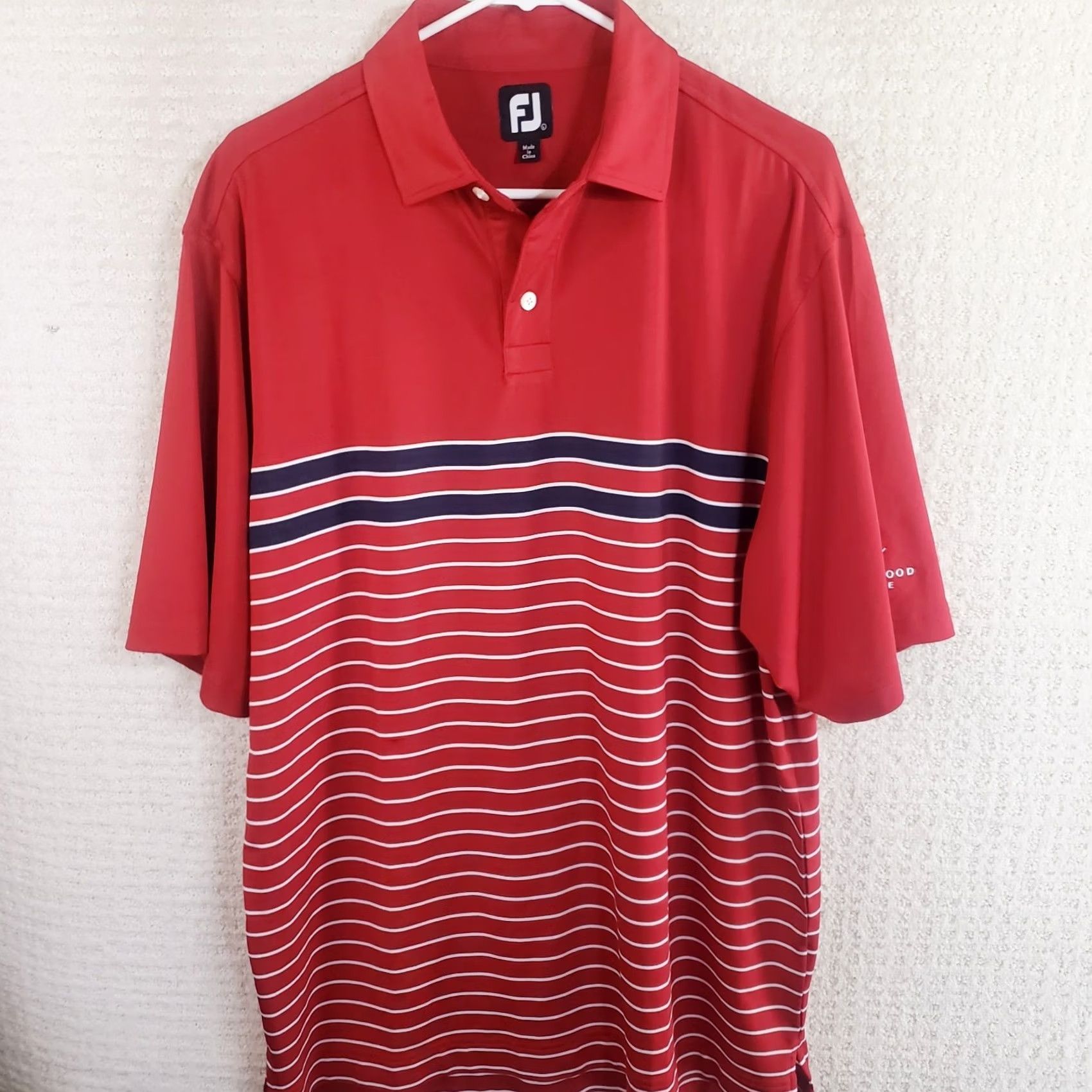 Footjoy FootJoy Polo Shirt Mens L Red Striped Edgewood Tahoe Country Club Logo Polo Shirt Leather? Size US L / EU 52-54 / 3 - 2 Thumbnail