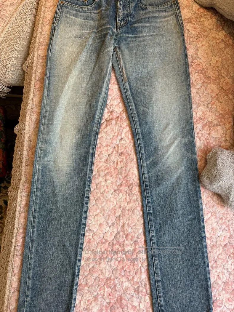 Saint Laurent Paris YSL Saint Laurent Blue Distressed Jeans. Size US 29 - 2 Thumbnail