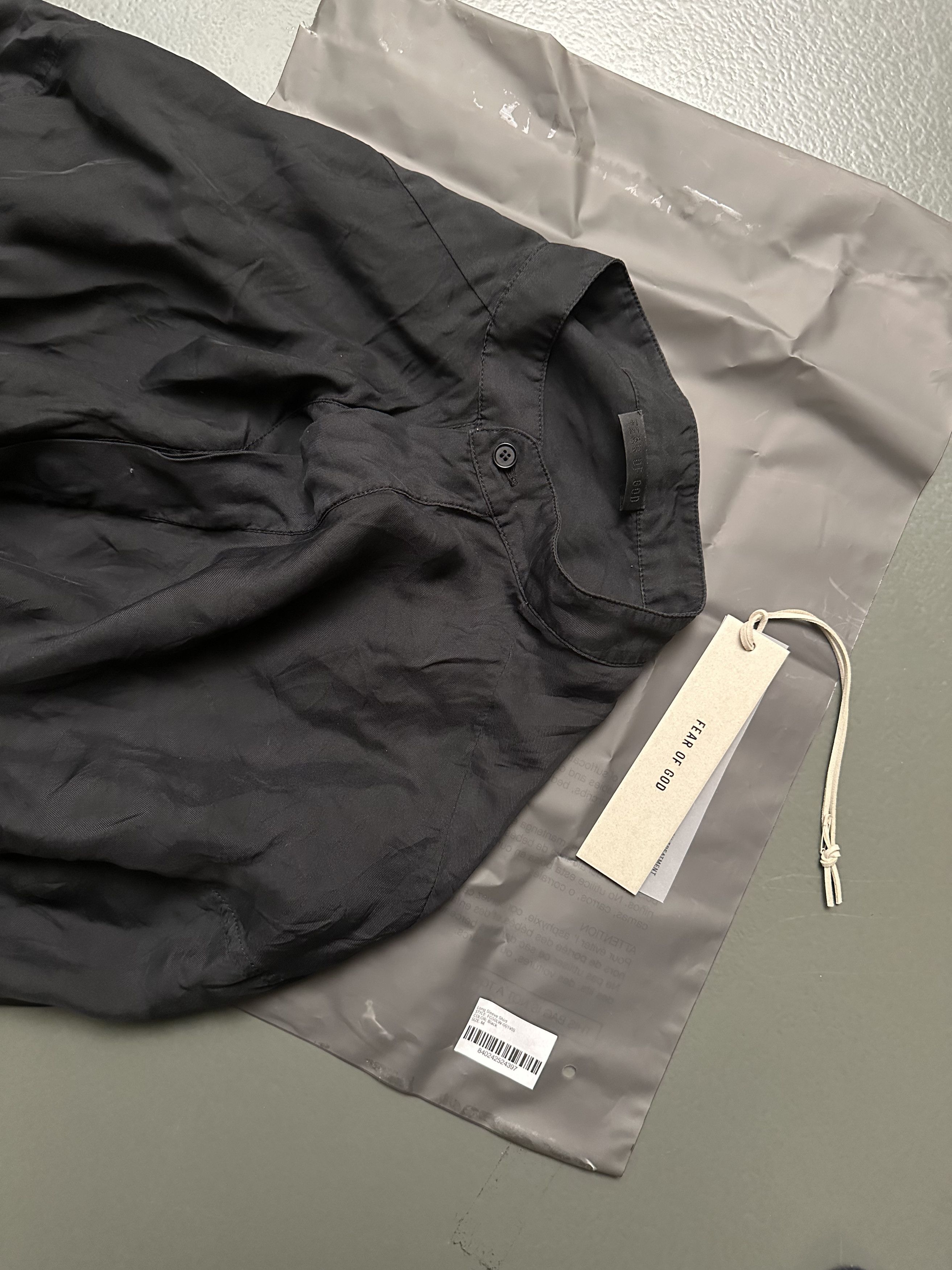 Fear of God SILK LONG SLEEVE SHIRT - BLACK / M Size US M / EU 48-50 / 2 - 3 Thumbnail