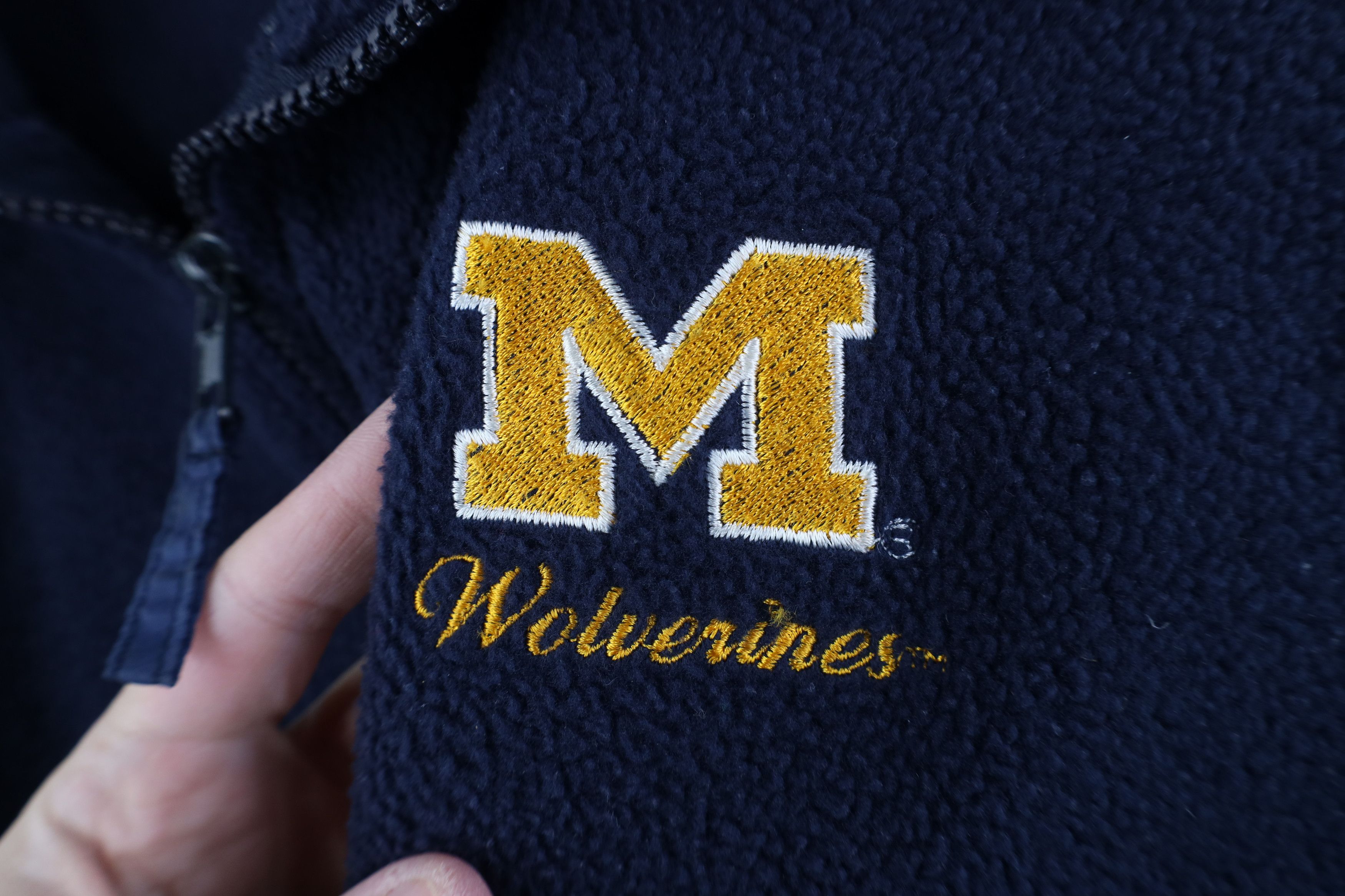 Vintage Vintage 90s University of Michigan Fleece Zip Jacket Blue Size US M / EU 48-50 / 2 - 4 Thumbnail