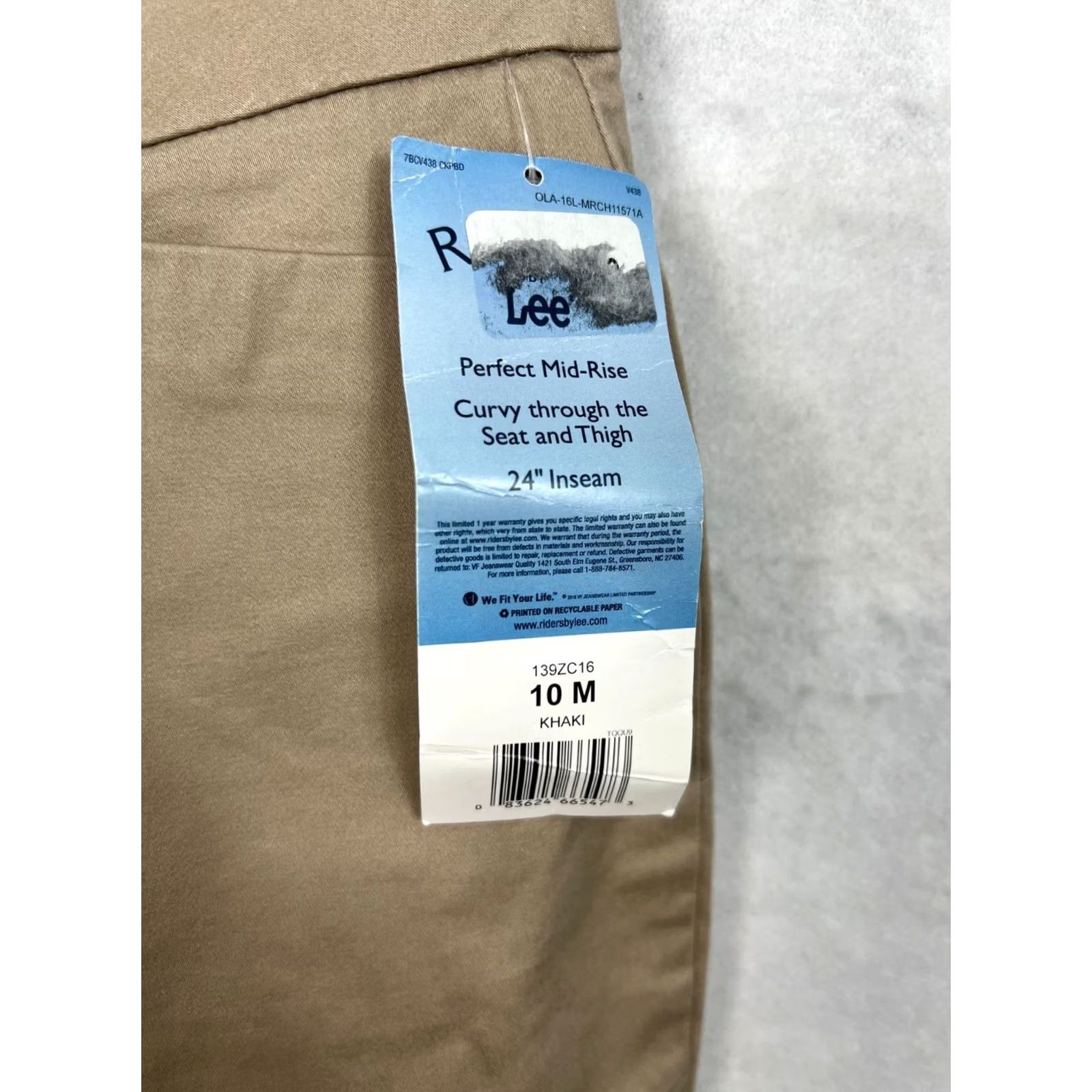 Lee Lee Riders Women Pants Curvy Fit Crop Khaki Mid Rise 31x24 Cropped Stretch 98% Cotton 2% Spandex New with Tags Mens? Size 32" / US 10 / IT 46 - 3 Thumbnail