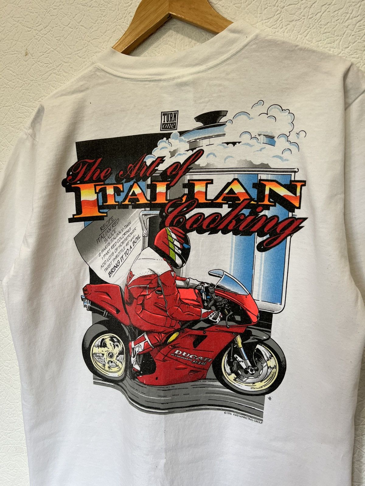 Vintage Vintage 1996 Turn One Racing T Shirt Tee The Art Of Italian Size US L / EU 52-54 / 3 - 7 Thumbnail