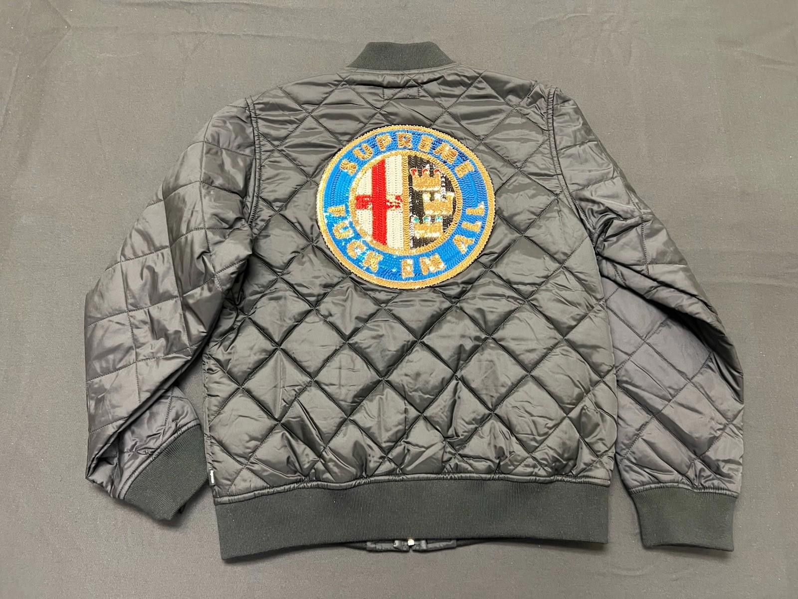 Supreme SS16 Supreme Sequin Patch Quilted Bomber Jacket Black M Size US M / EU 48-50 / 2 - 3 Thumbnail