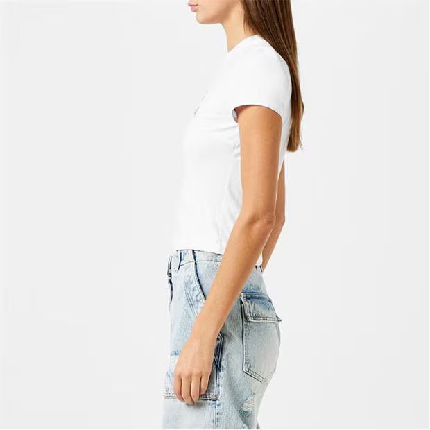 Dolce & Gabbana o1g2r1mq1024 Cropped Logo T-Shirt in Blanco Ottico Size L / US 10 / IT 46 - 7 Thumbnail