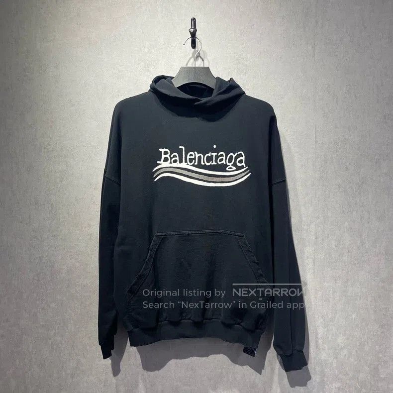 Balenciaga Balenciaga Coke Hand-Drawn Logo Printed Hooded Sweatshirt Size US S / EU 44-46 / 1 - 1 Thumbnail
