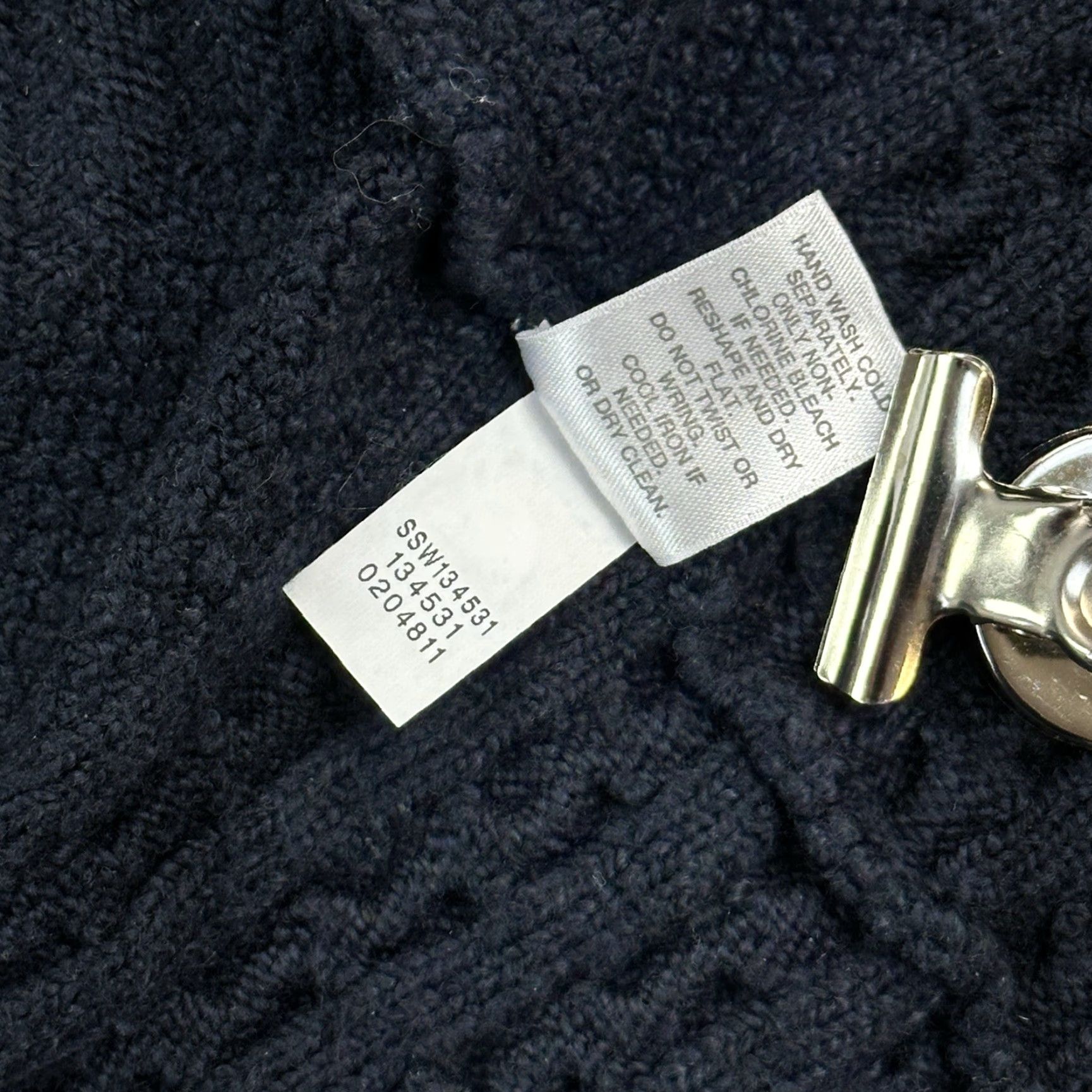 J. Jill J Jill Women's Medium Navy Cardigan Sweater Open Front Textured Knit Size M / US 6-8 / IT 42-44 - 6 Thumbnail