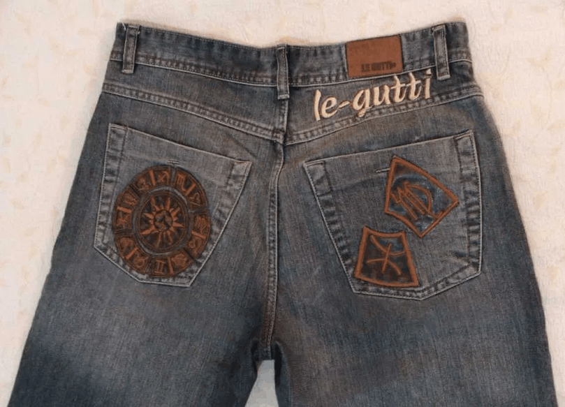 image of Italian Designers Y2K Mens Denim Jeans Le Gutti Size W 32 L 34 New Condition in Blue