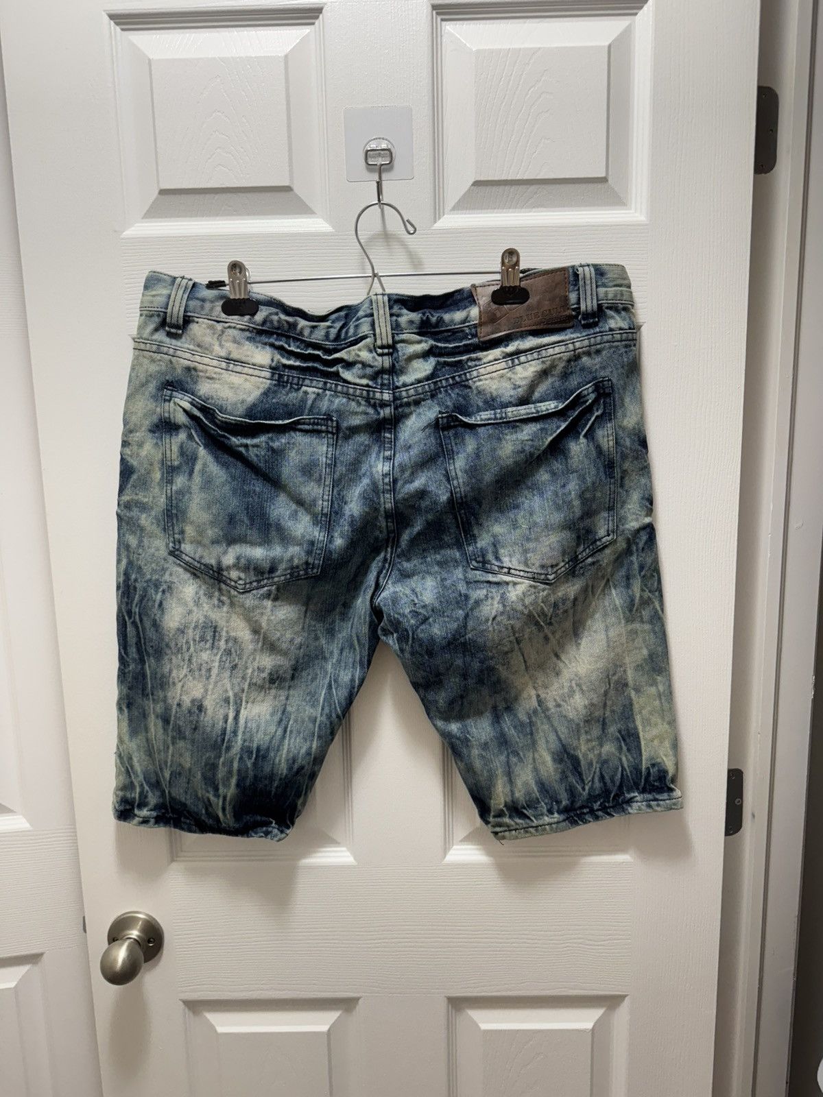 Japanese Brand Blue Cult Denim Shorts Distressed Avant Garde Vintage Blue Size US 38 / EU 54 - 2 Thumbnail