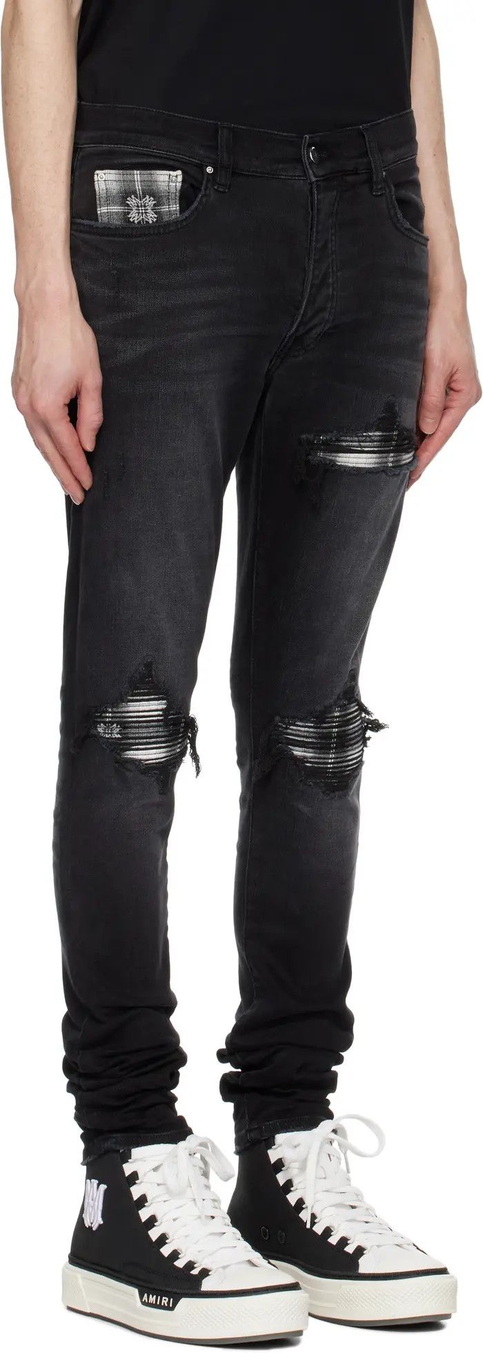 Amiri oc11z0326 MA Quad Plaid MX1 Jeans in Black Size US 33 - 3 Thumbnail