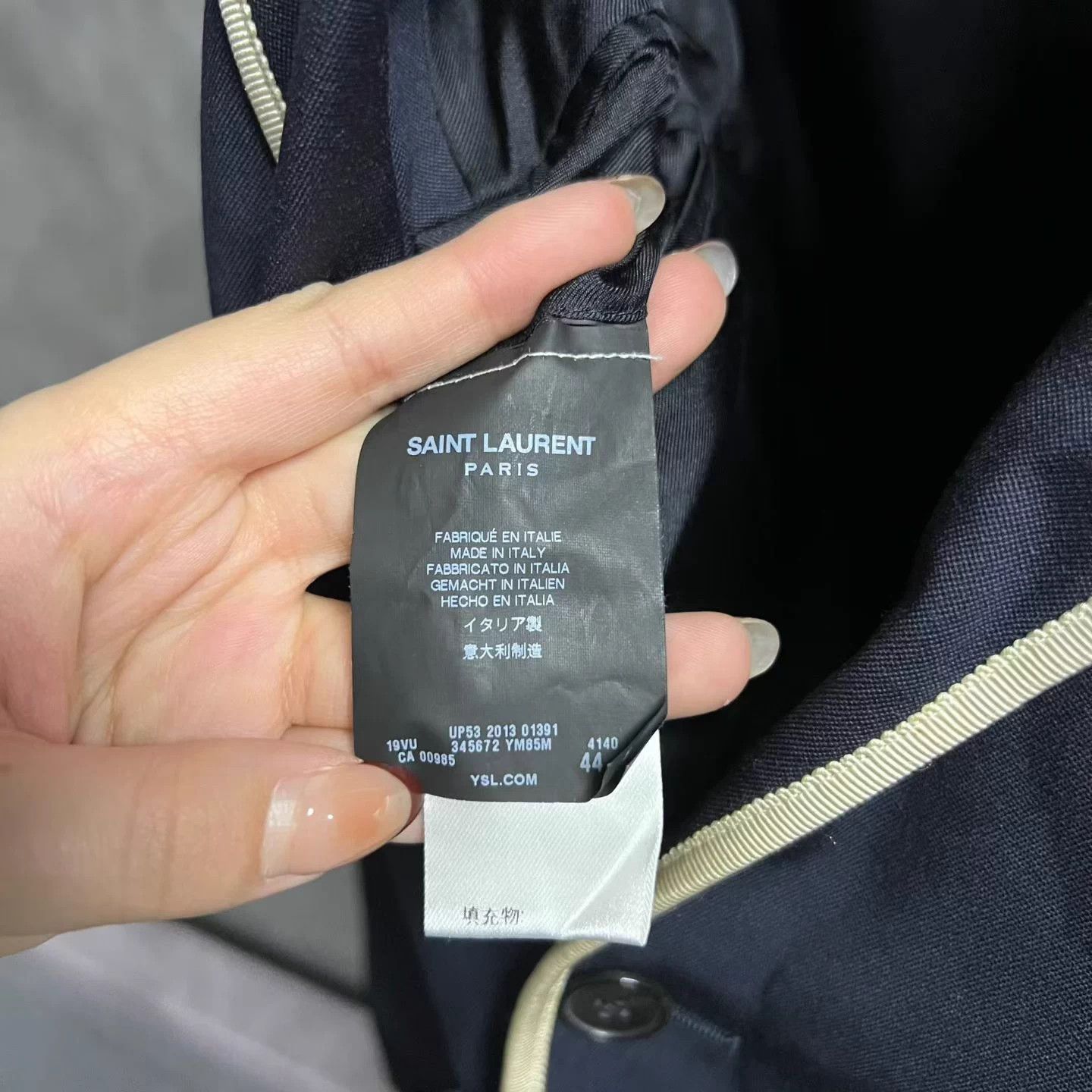 Saint Laurent Paris Saint Laurent Black Colorblock Trim Blazer 1btn 44 Size 44S - 4 Thumbnail