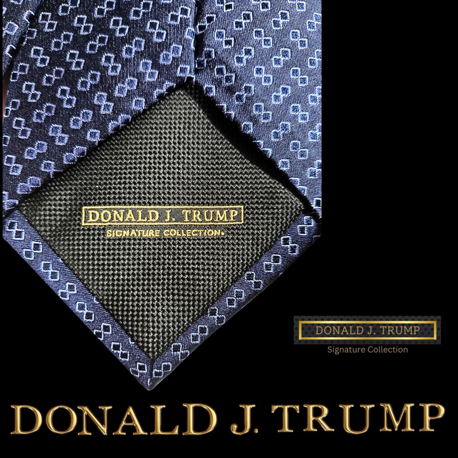 Designer Donald J. Trump Necktie Blue Skinny Silk NEW w/ Gift Box Size ONE SIZE - 3 Thumbnail