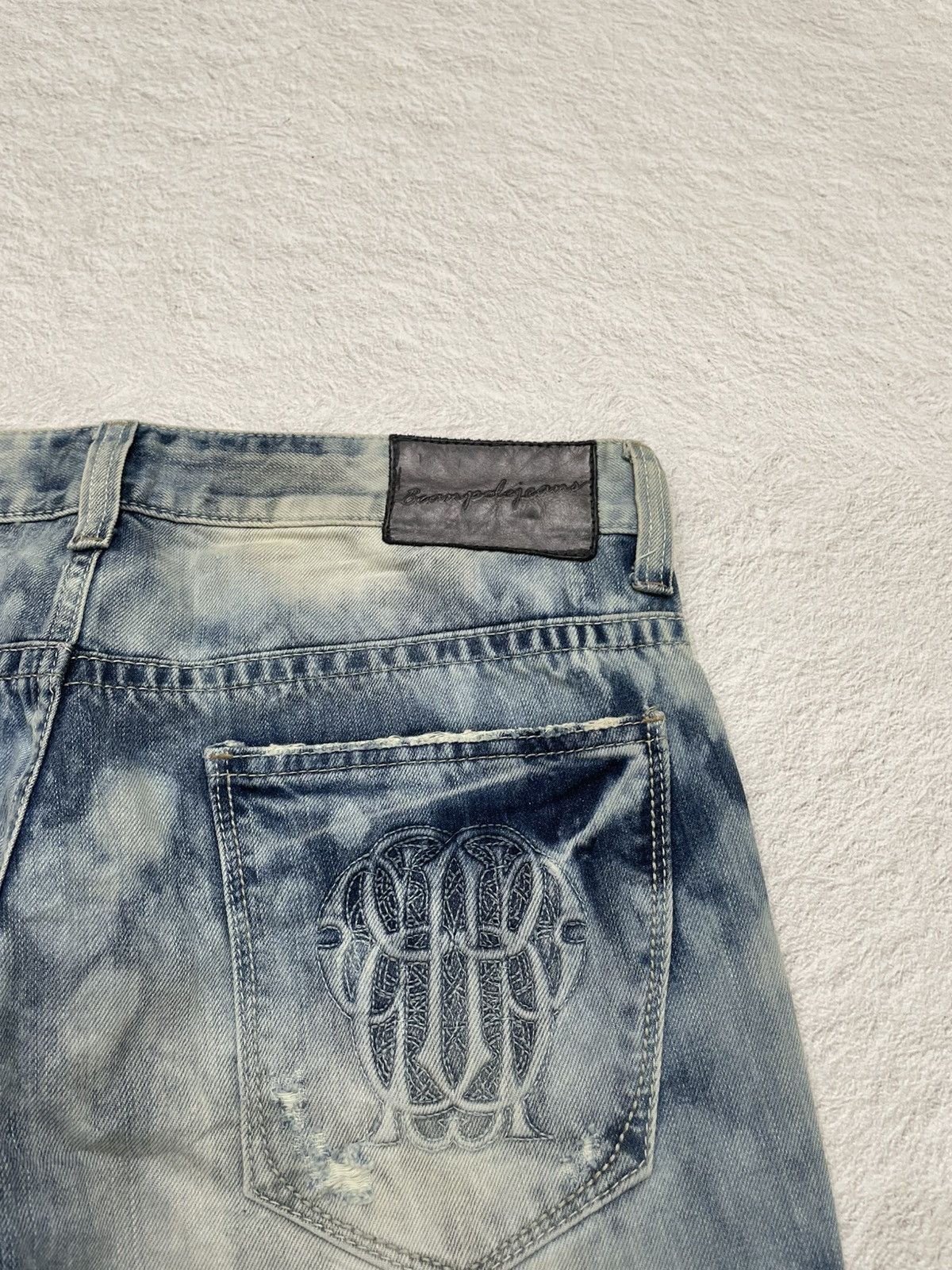 Hysteric Glamour 2000s Acid Wash Distressed Light Blue Jeans Y2K Size US 33 - 10 Thumbnail
