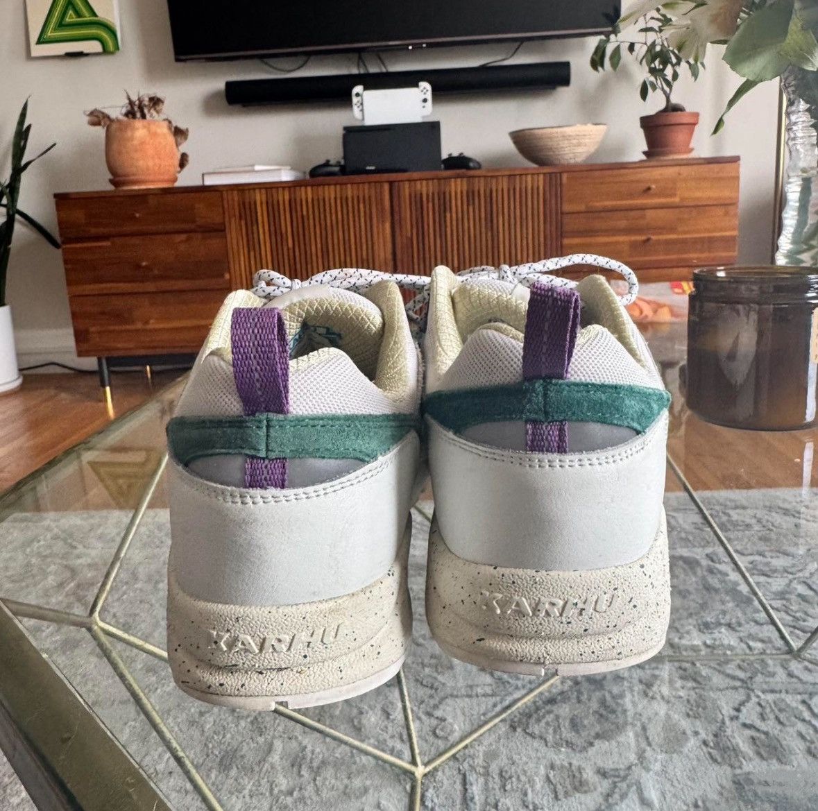 Karhu Karhu Fusion 2.0 Sneakers - White/Green/Purple Retro Runner Size US 8 / EU 41 - 6 Thumbnail