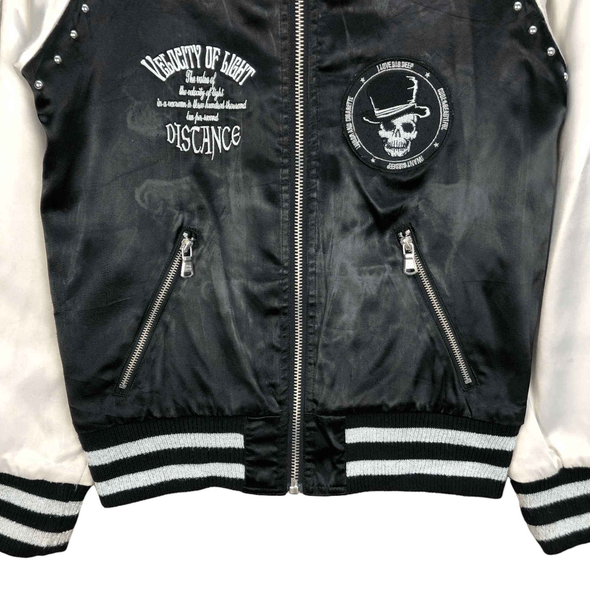 Vintage ROCK DOWN WAKE ME UP FROM GRAVE SKULLS BOMBER #5269-182 Size US L / EU 52-54 / 3 - 8 Thumbnail