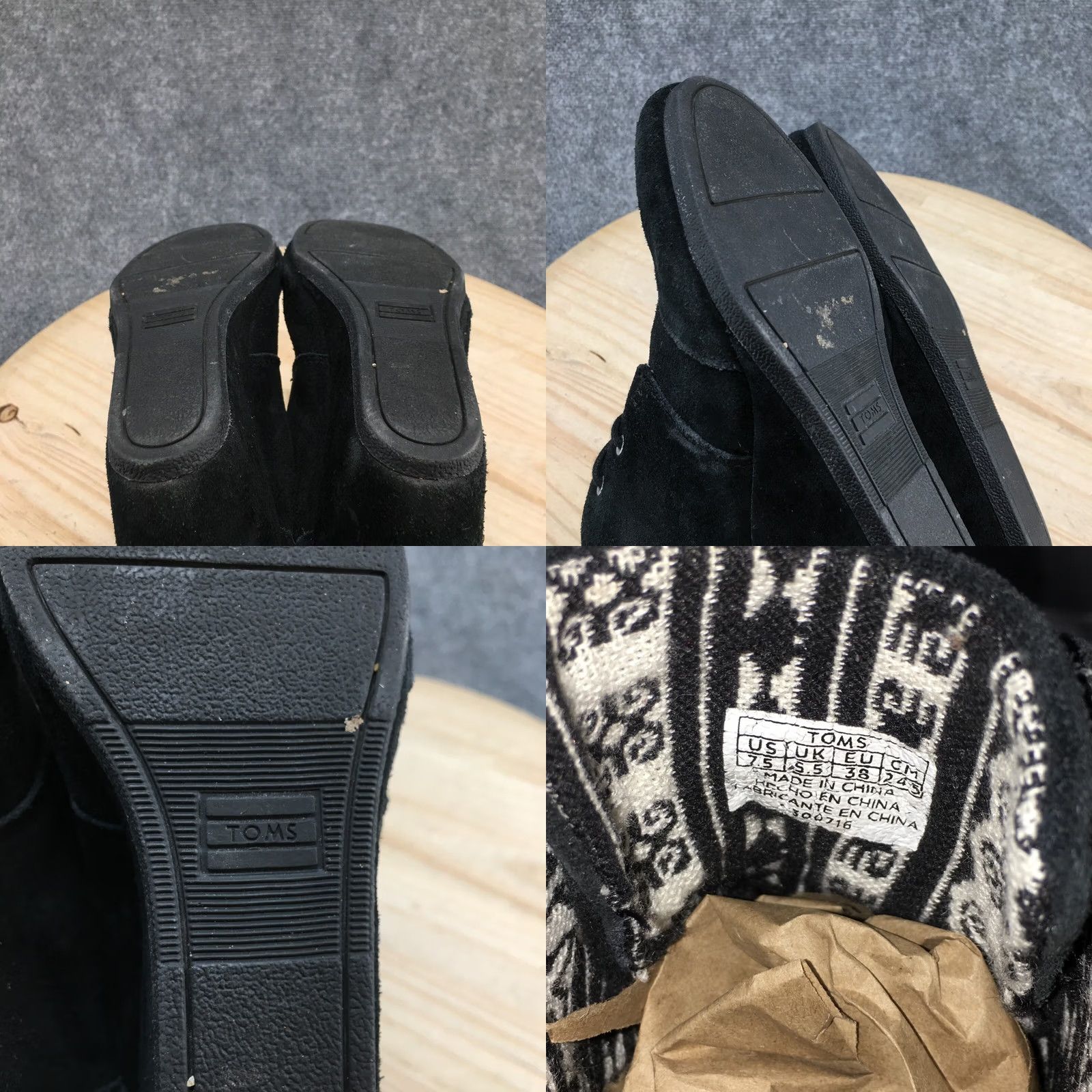 Toms TOMS Boots Womens 7.5 Desert Wedge Ankle Bootie Black Suede Lace Up Bootie Size US 8 / IT 38 - 9 Thumbnail