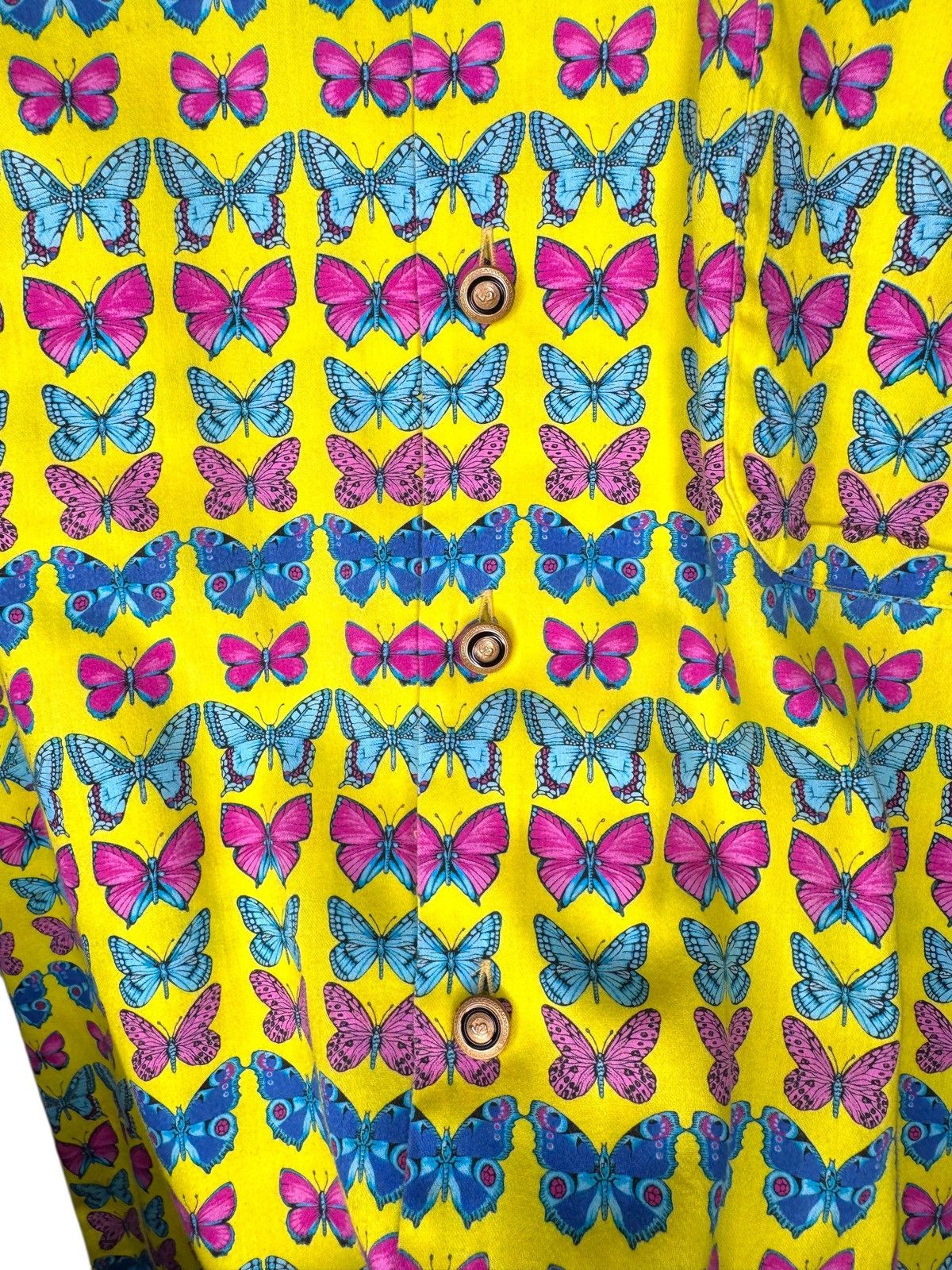 Versace Gianni Versace V2 Vintage Butterfly Shirt Yellow S Size US S / EU 44-46 / 1 - 5 Thumbnail